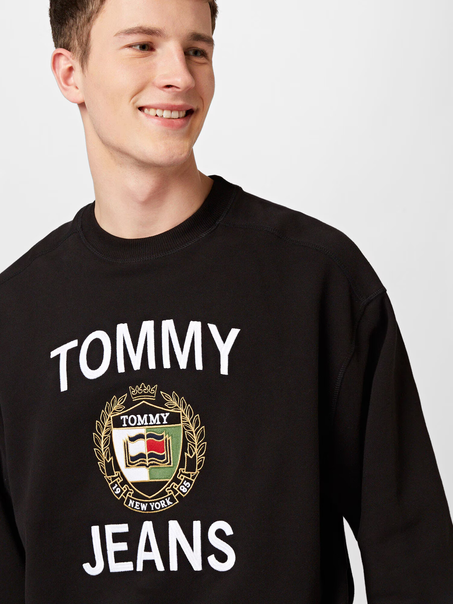 Tommy Jeans Bluză de molton bej / verde deschis / negru / alb - Pled.ro