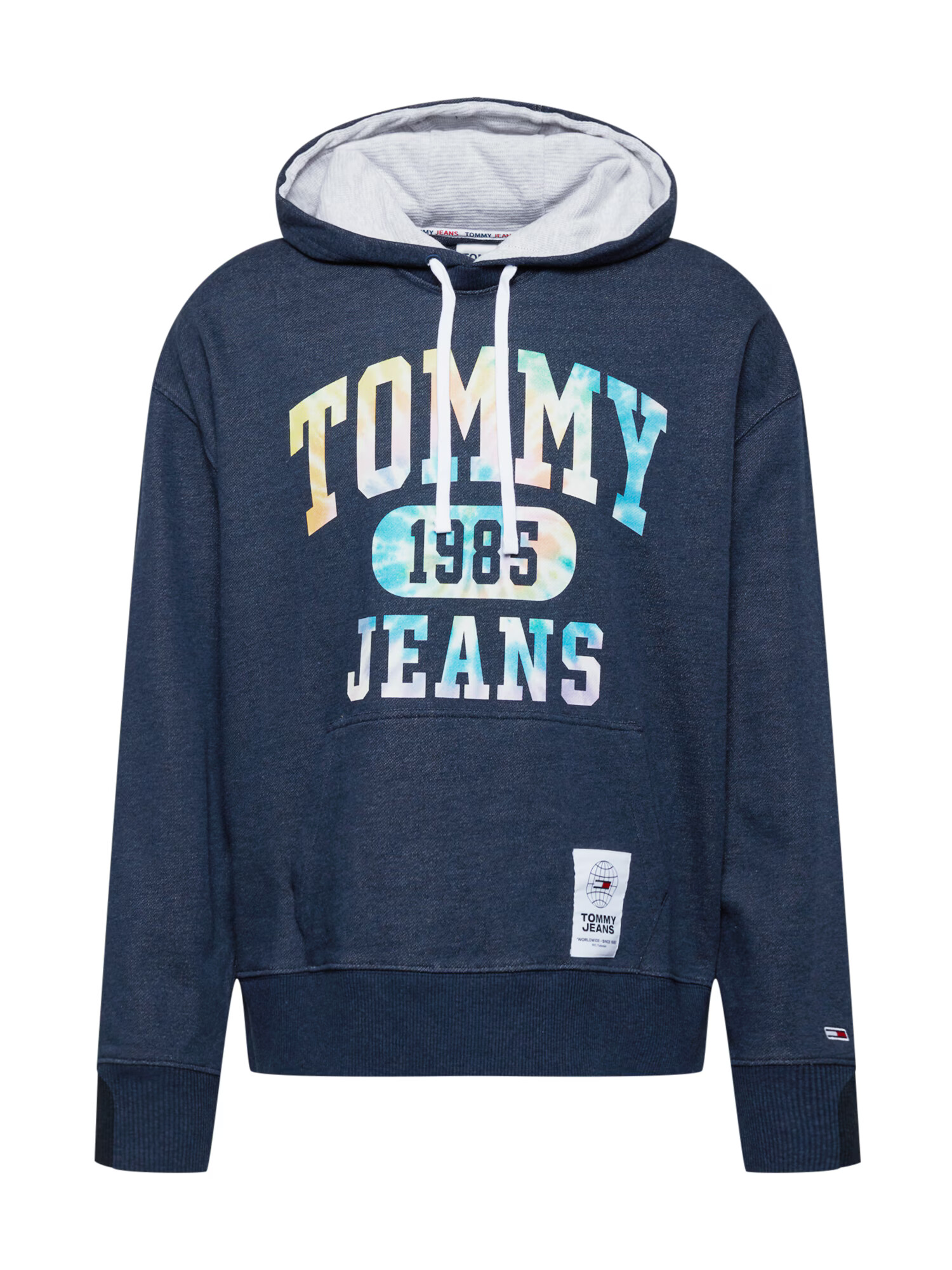 Tommy Jeans Bluză de molton bleumarin / albastru deschis / galben / alb - Pled.ro