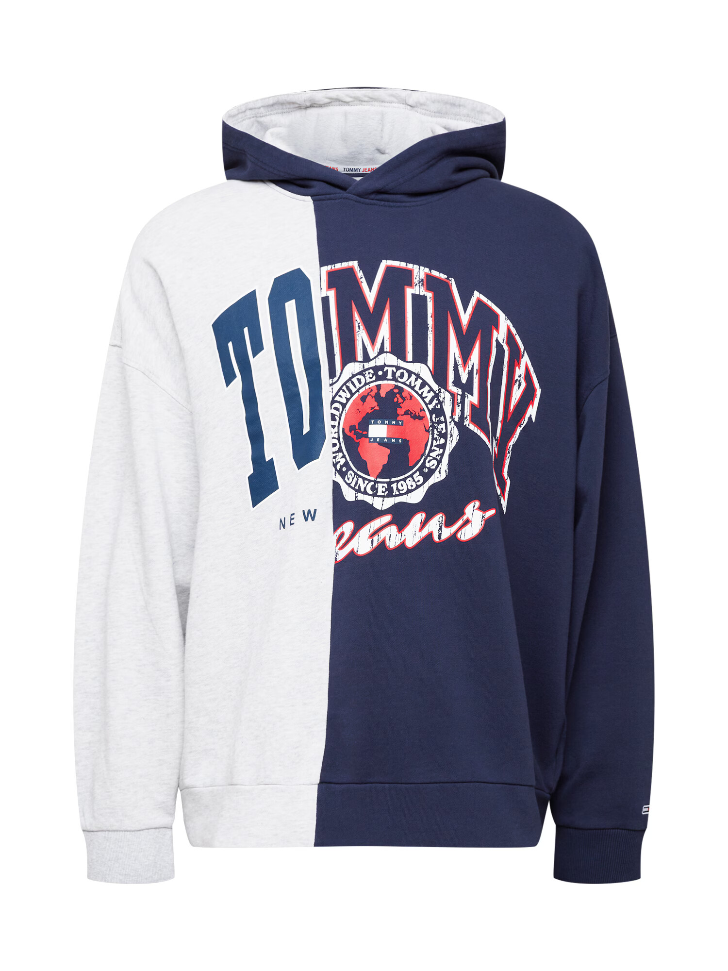 Tommy Jeans Bluză de molton bleumarin / albastru închis / gri deschis / roșu / alb - Pled.ro