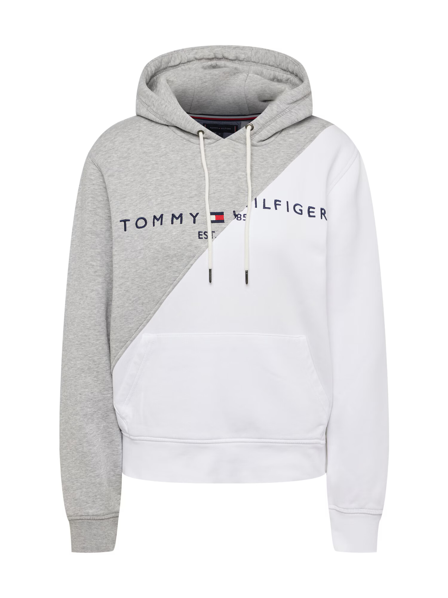 Tommy Jeans Bluză de molton bleumarin / gri amestecat / roșu / alb - Pled.ro