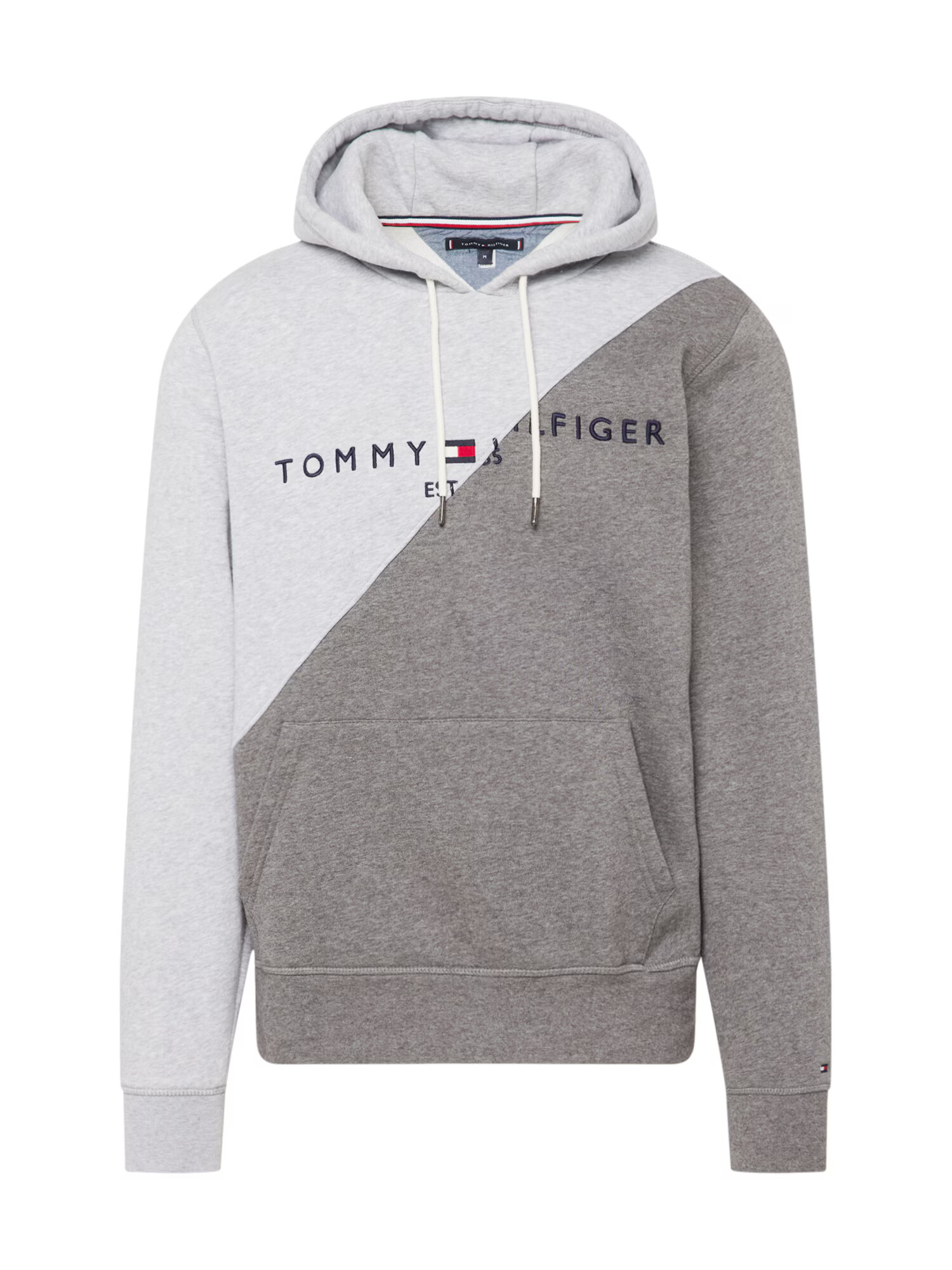 Tommy Jeans Bluză de molton bleumarin / gri / gri amestecat / alb - Pled.ro