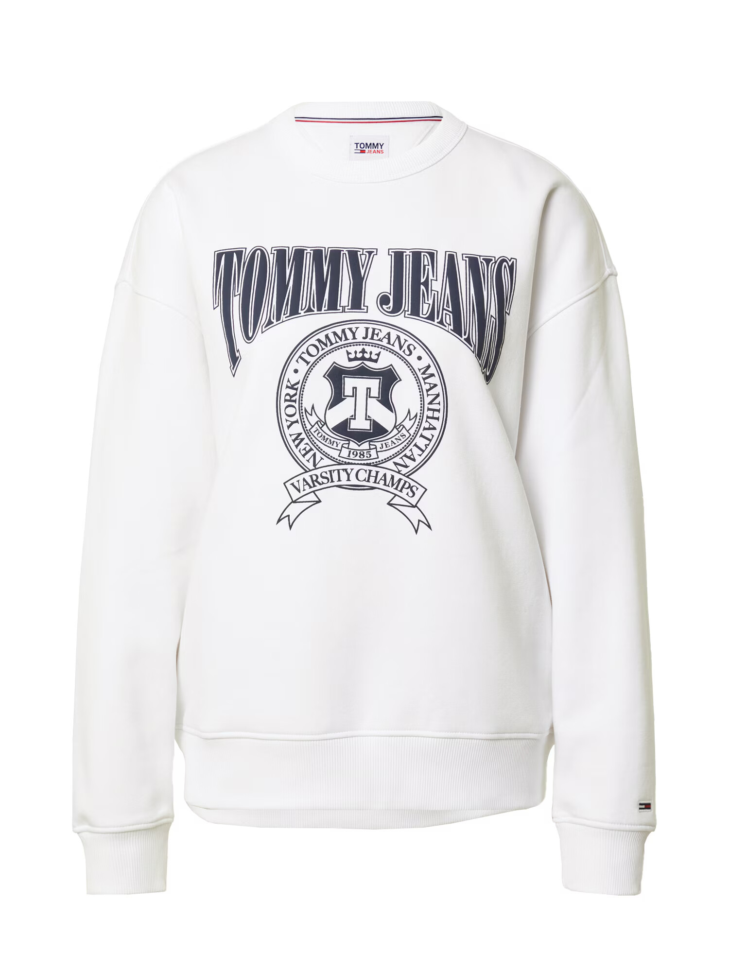 Tommy Jeans Bluză de molton bleumarin / roși aprins / alb - Pled.ro