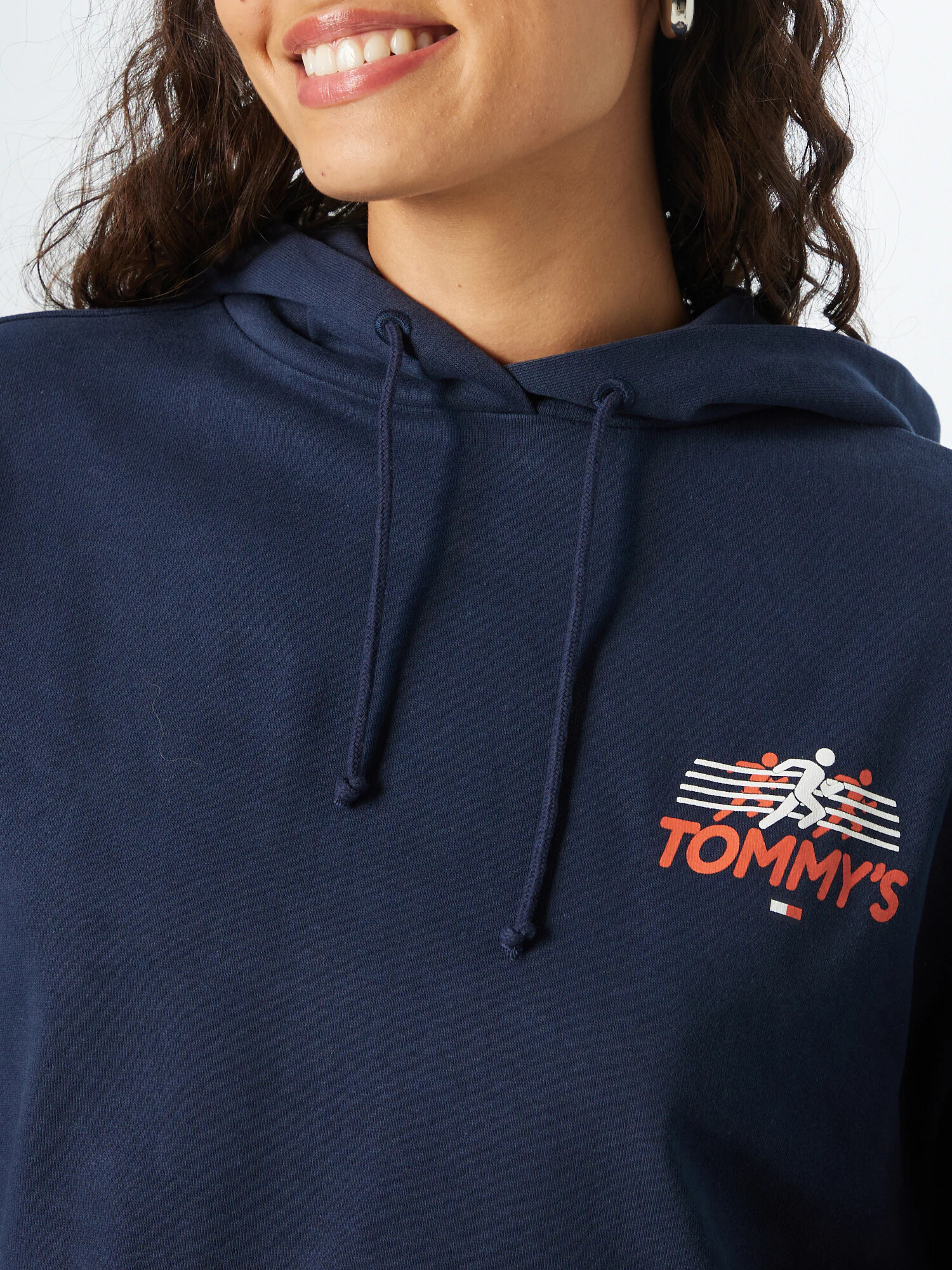 Tommy Jeans Bluză de molton bleumarin / roșu / alb - Pled.ro