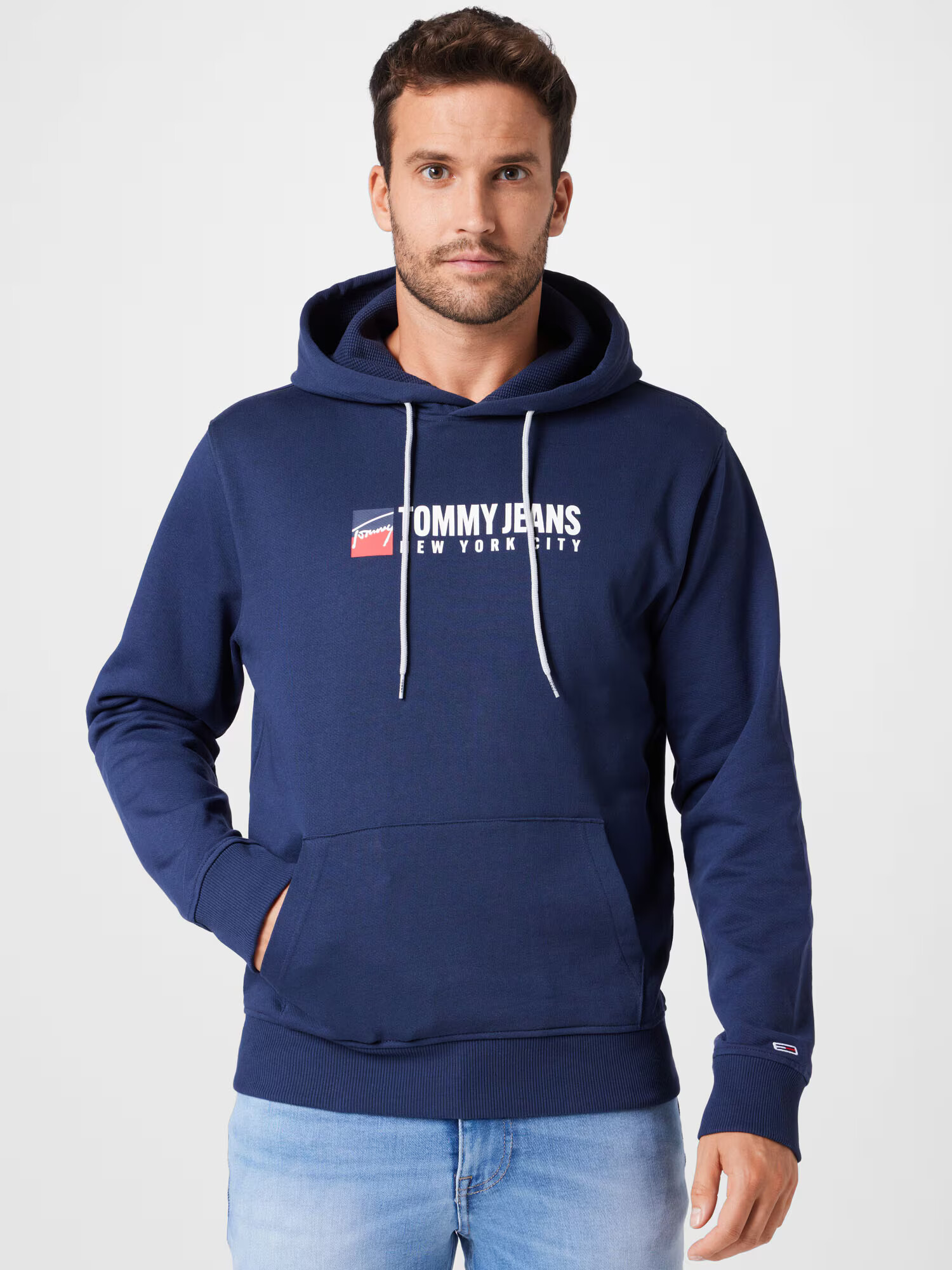 Tommy Jeans Bluză de molton bleumarin / roșu / alb - Pled.ro