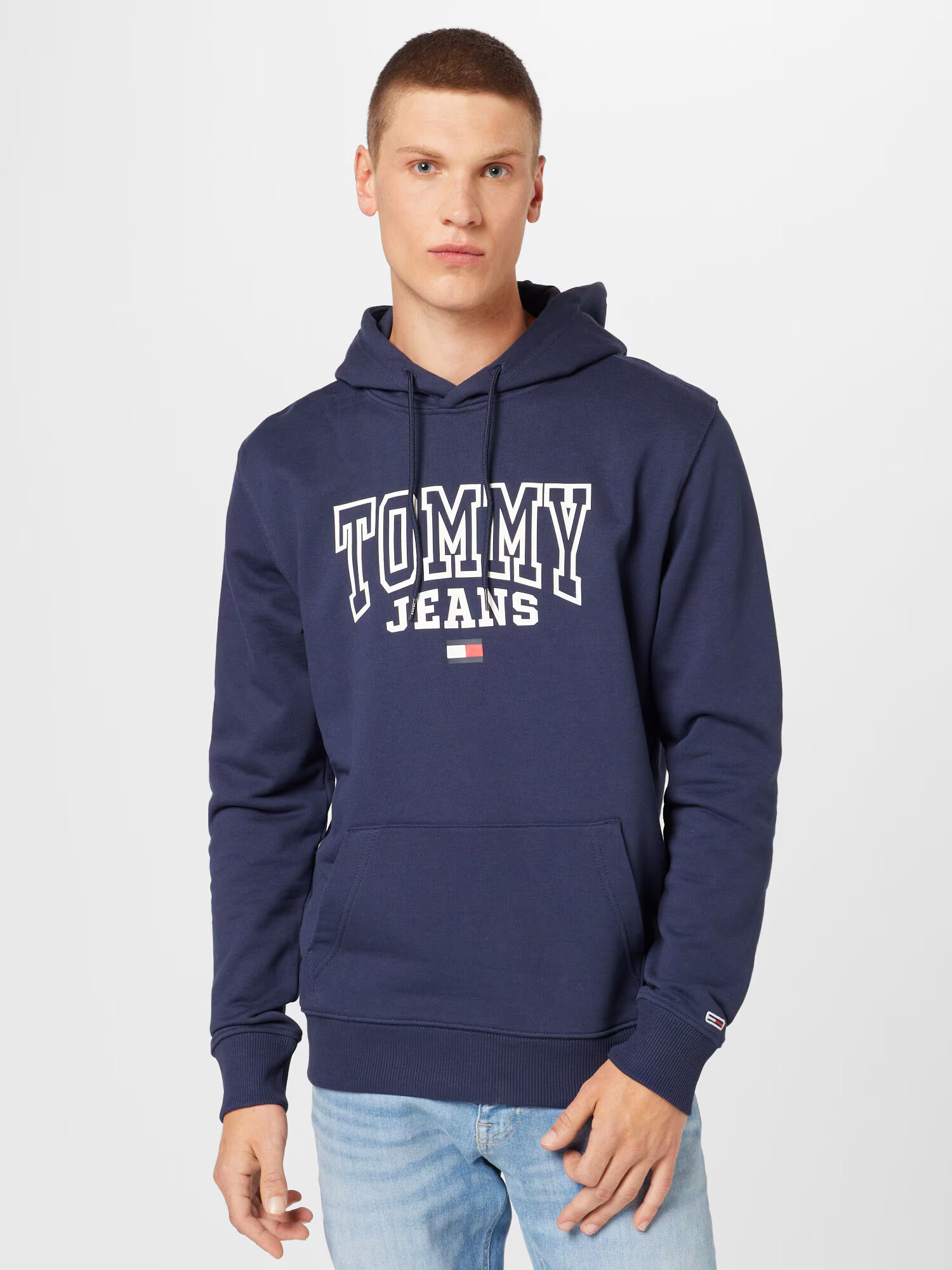 Tommy Jeans Bluză de molton bleumarin / roșu / alb - Pled.ro