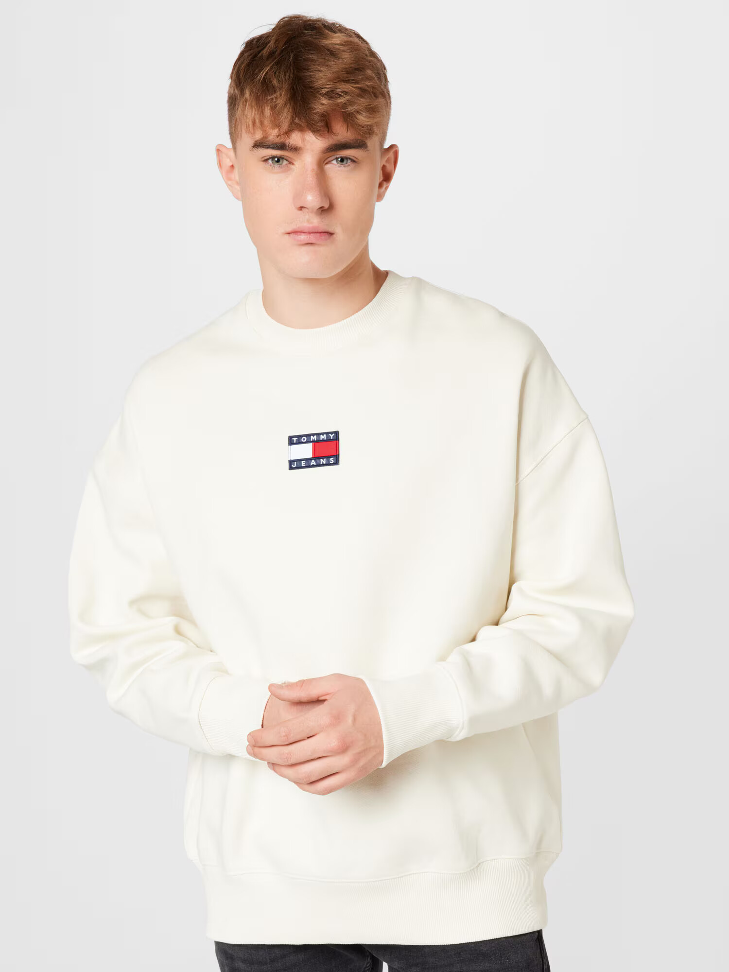 Tommy Jeans Bluză de molton bleumarin / roșu / alb / alb lână - Pled.ro