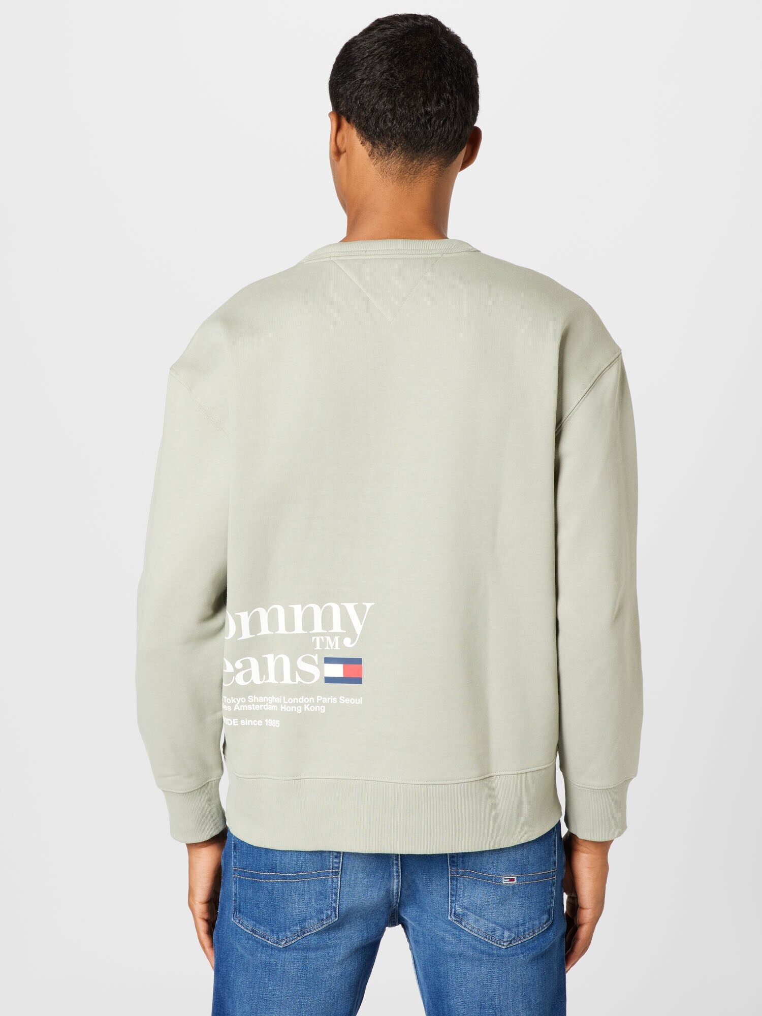 Tommy Jeans Bluză de molton bleumarin / verde deschis / roșu / alb - Pled.ro