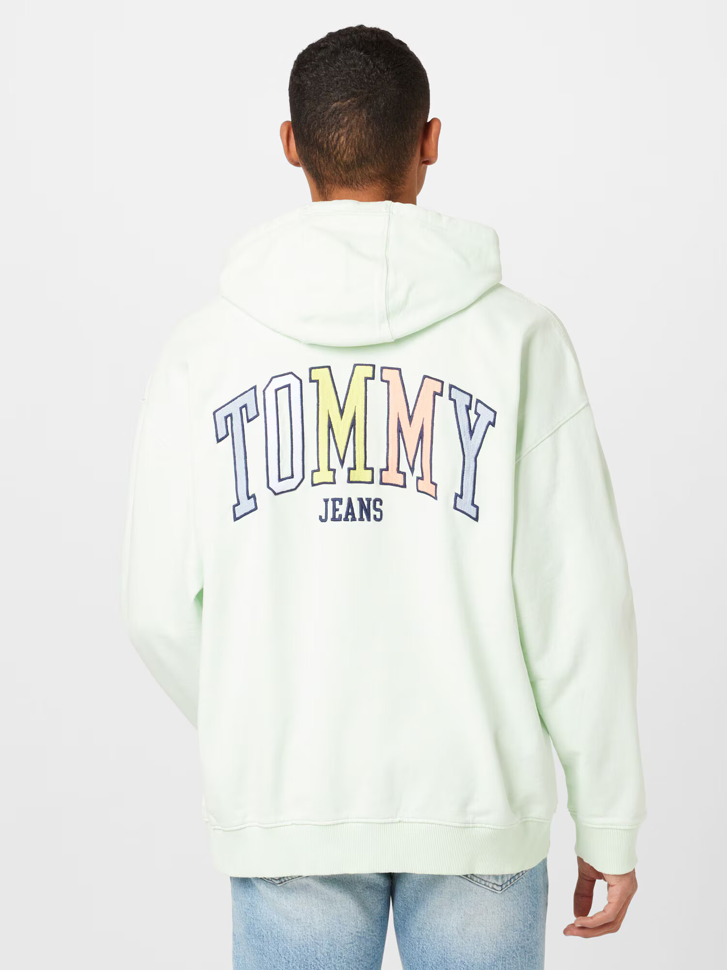 Tommy Jeans Bluză de molton bleumarin / verde pastel / roșu / alb - Pled.ro