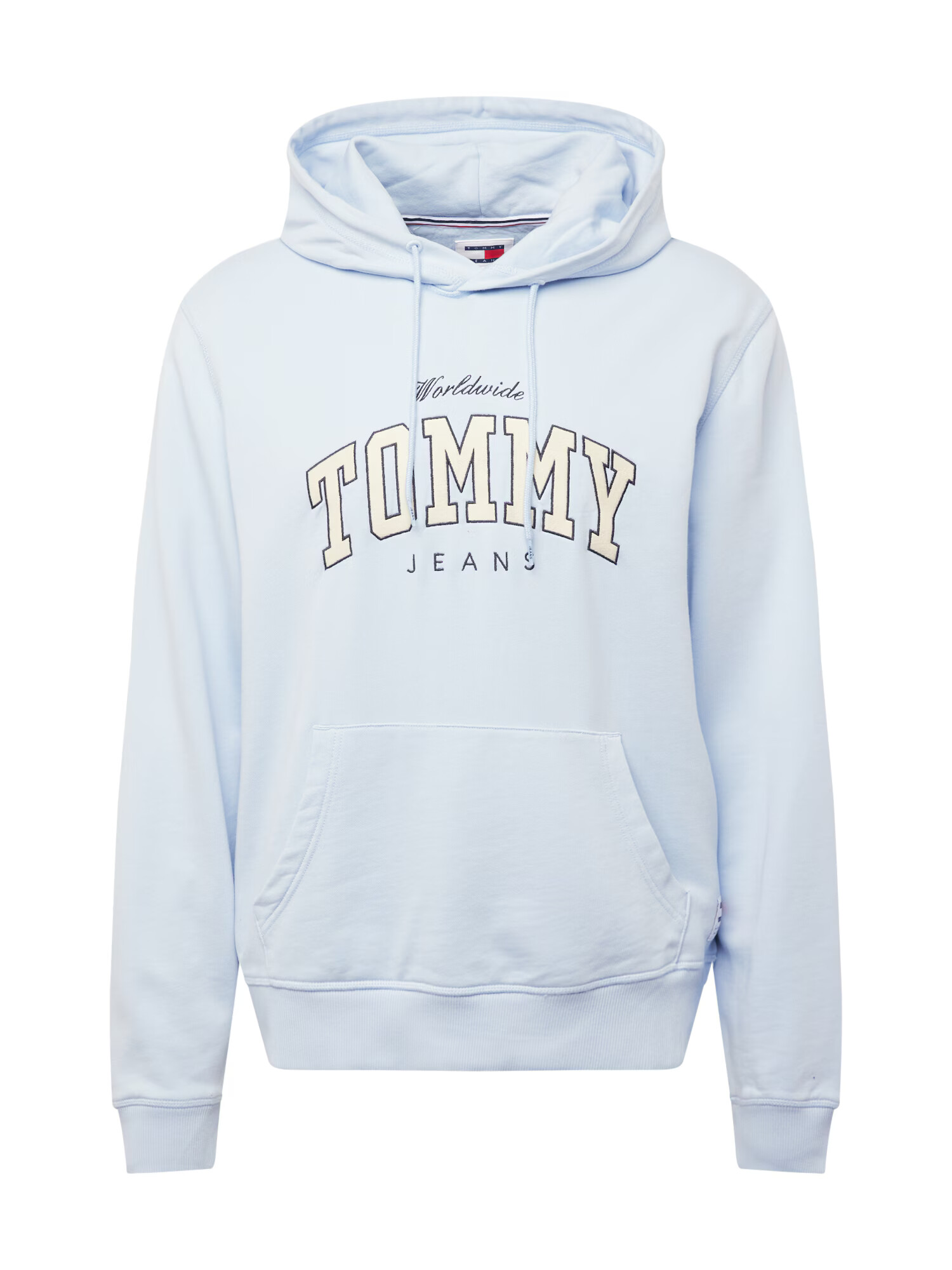 Tommy Jeans Bluză de molton crem / albastru deschis / negru - Pled.ro