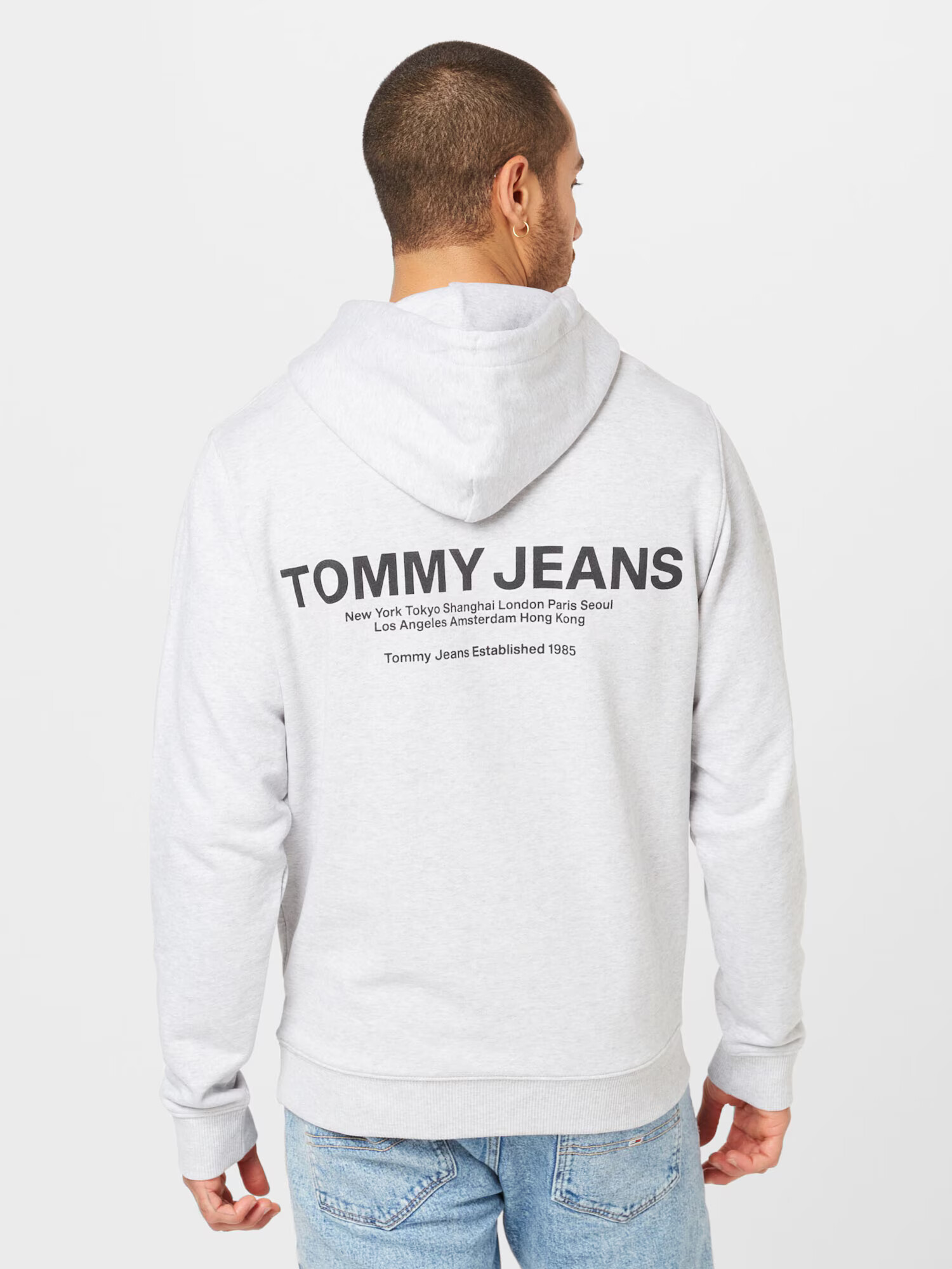 Tommy Jeans Bluză de molton gri amestecat / roșu / negru / alb - Pled.ro