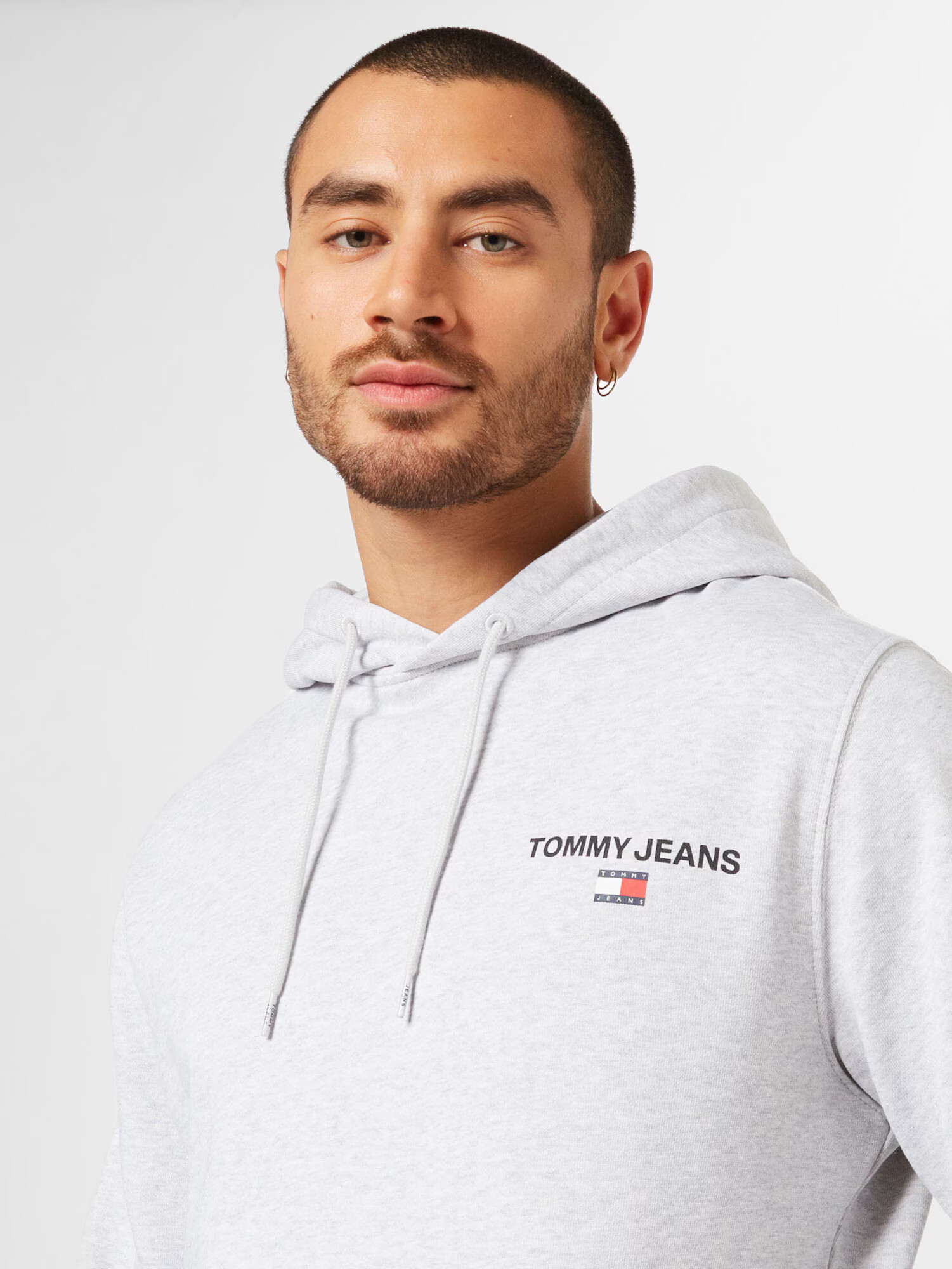 Tommy Jeans Bluză de molton gri amestecat / roșu / negru / alb - Pled.ro