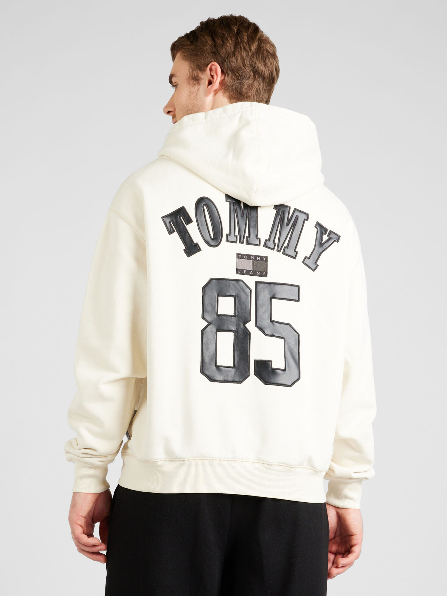 Tommy Jeans Bluză de molton fildeş / negru - Pled.ro