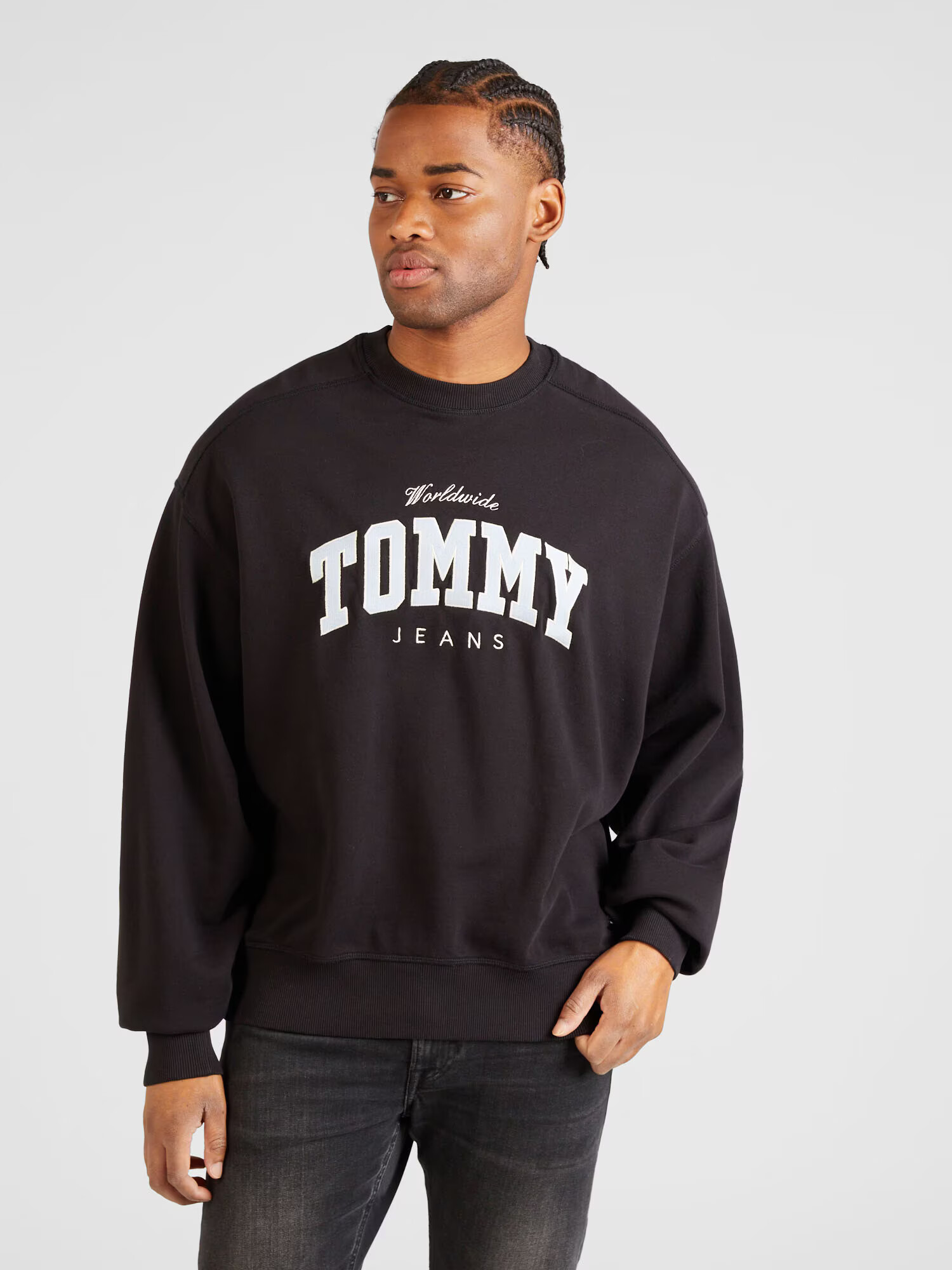 Tommy Jeans Bluză de molton galben pastel / negru / alb - Pled.ro