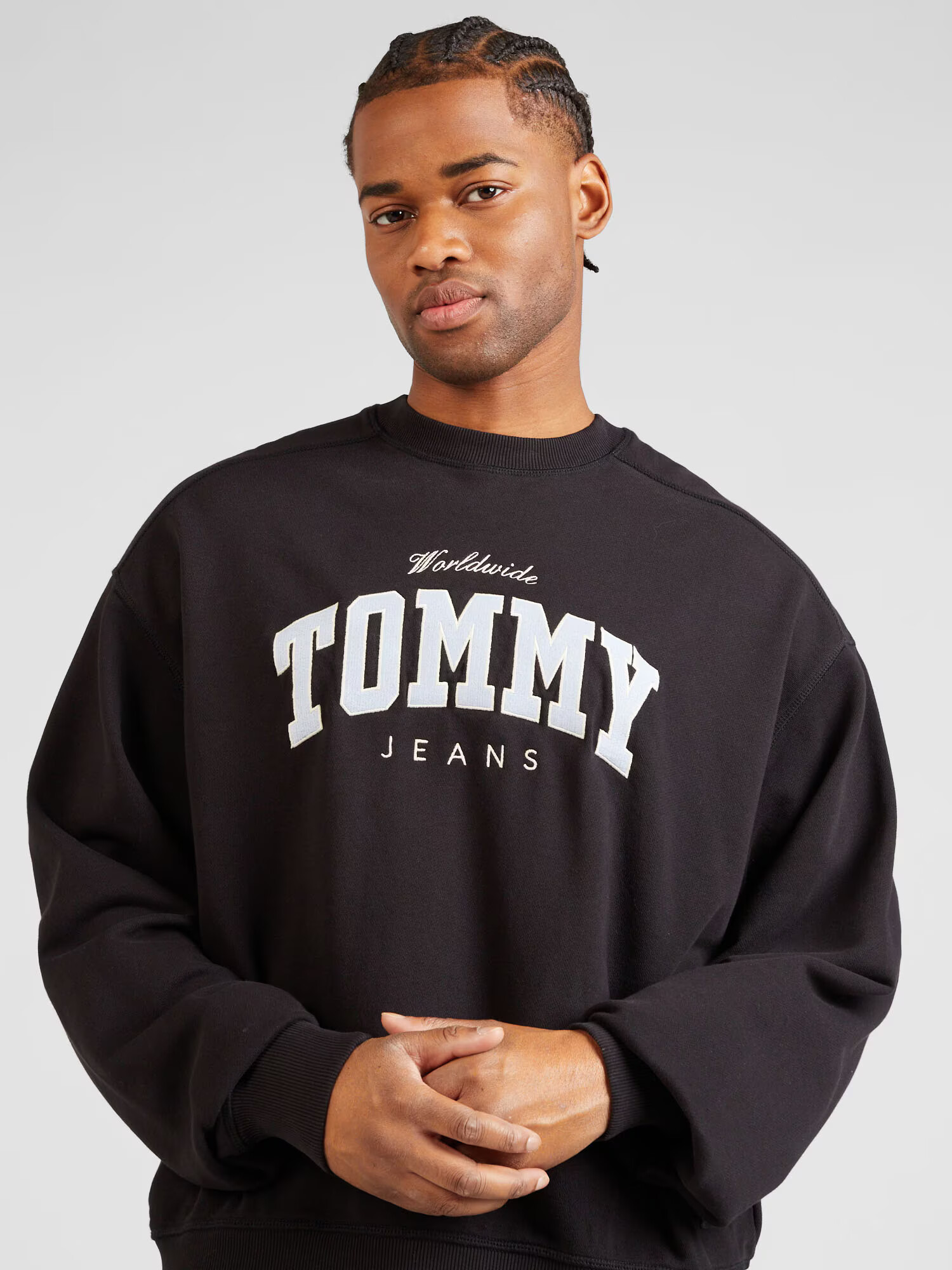 Tommy Jeans Bluză de molton galben pastel / negru / alb - Pled.ro