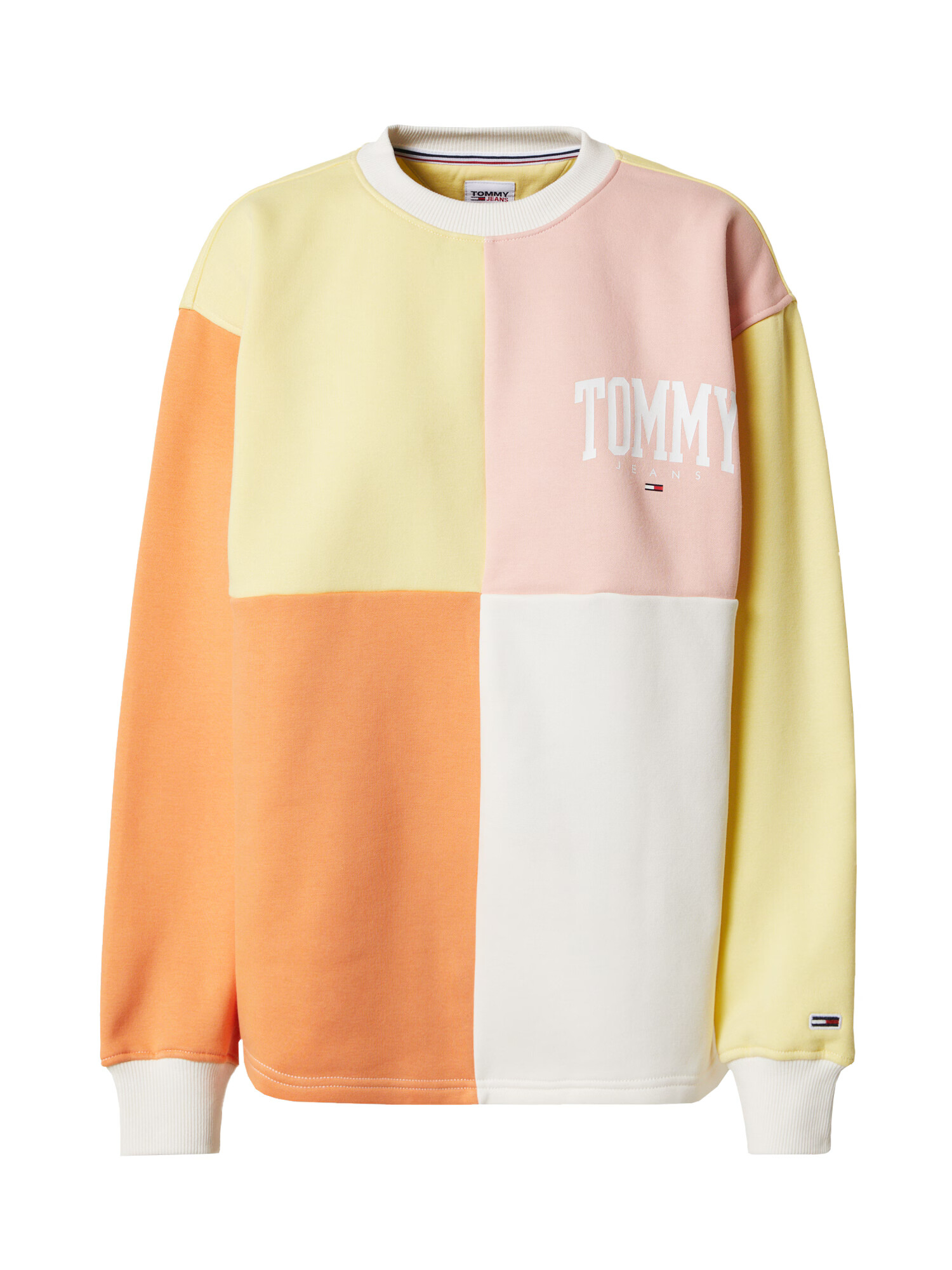 Tommy Jeans Bluză de molton galben pastel / portocaliu / roz / alb - Pled.ro