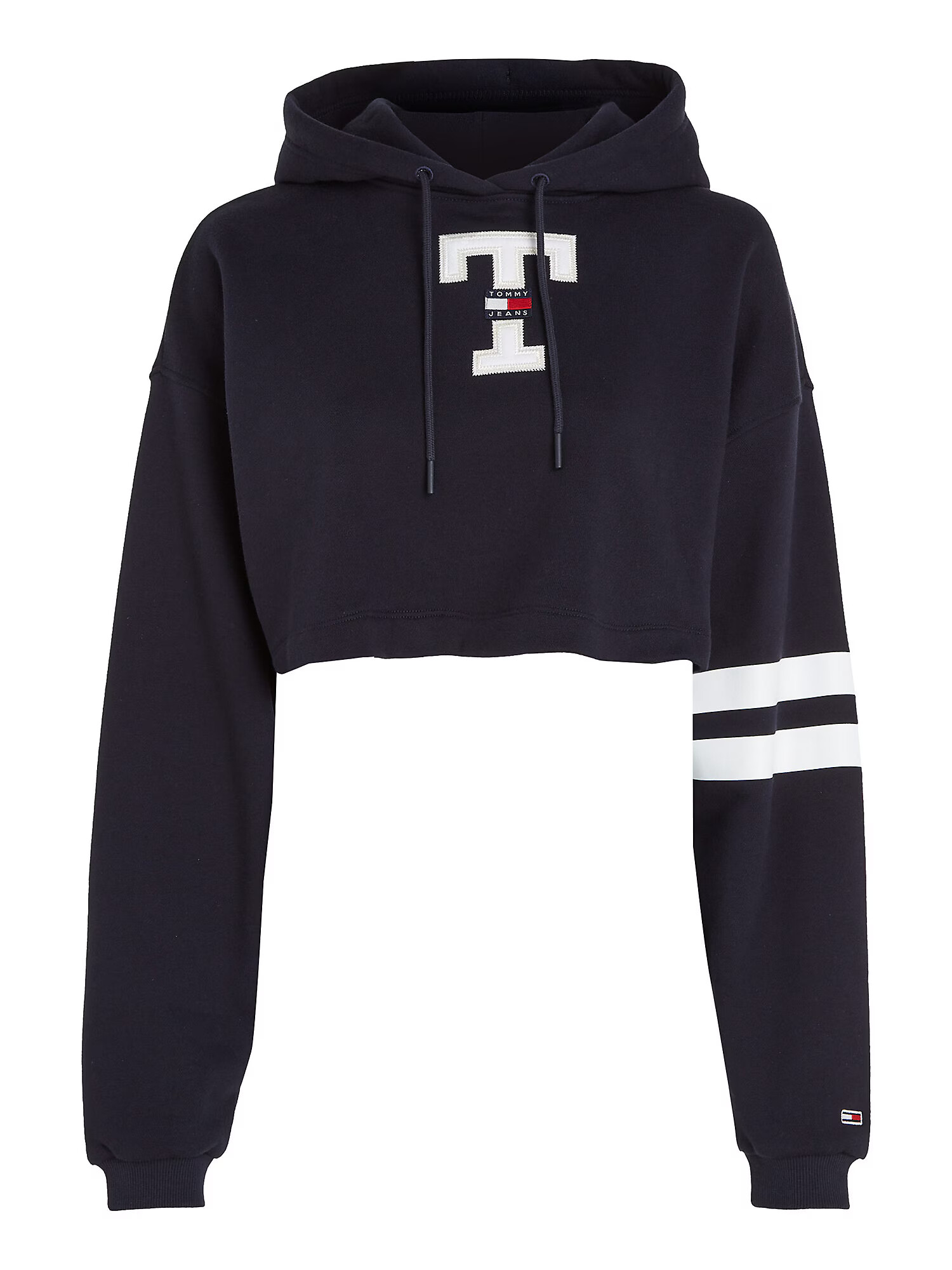 Tommy Jeans Bluză de molton 'Letterman' albastru noapte / roșu / alb - Pled.ro