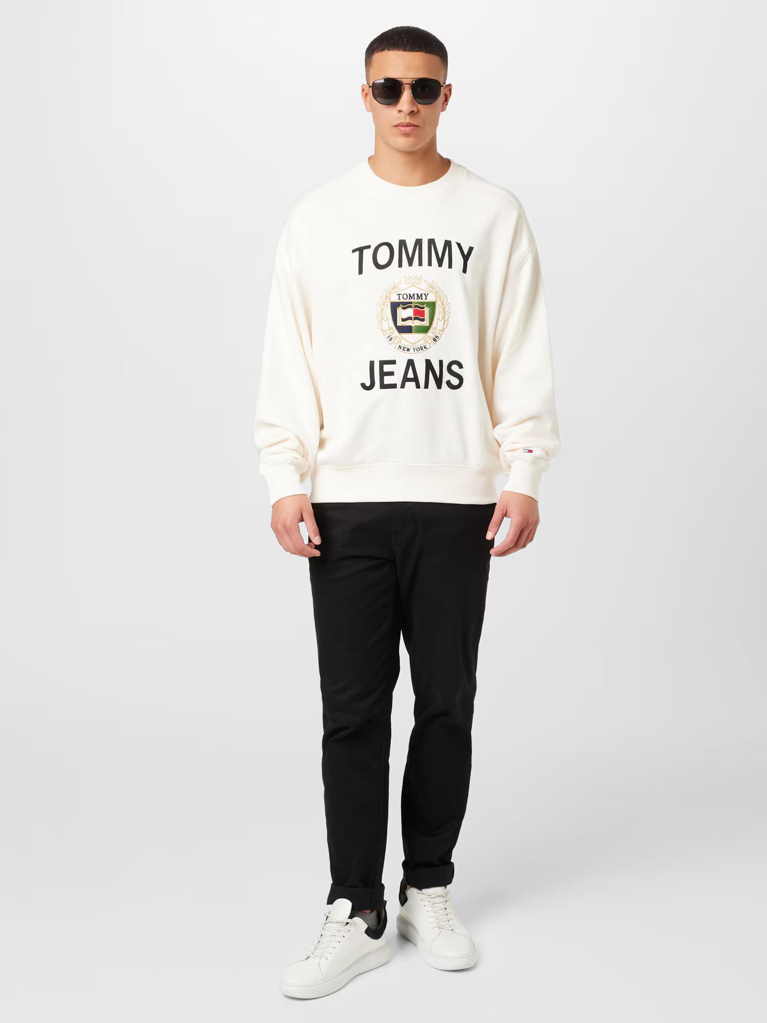 Tommy Jeans Bluză de molton bleumarin / verde deschis / roșu / alb - Pled.ro