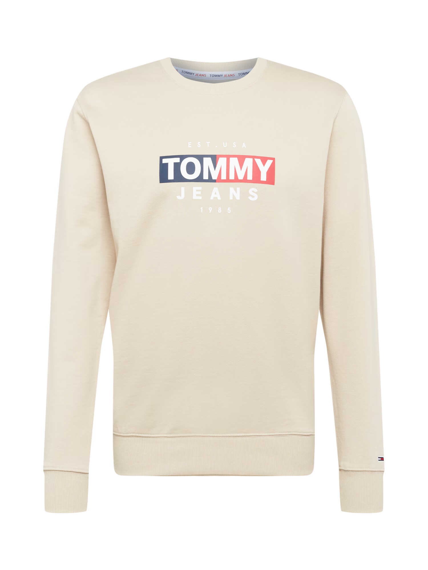 Tommy Jeans Bluză de molton nisipiu / bleumarin / roșu / alb - Pled.ro