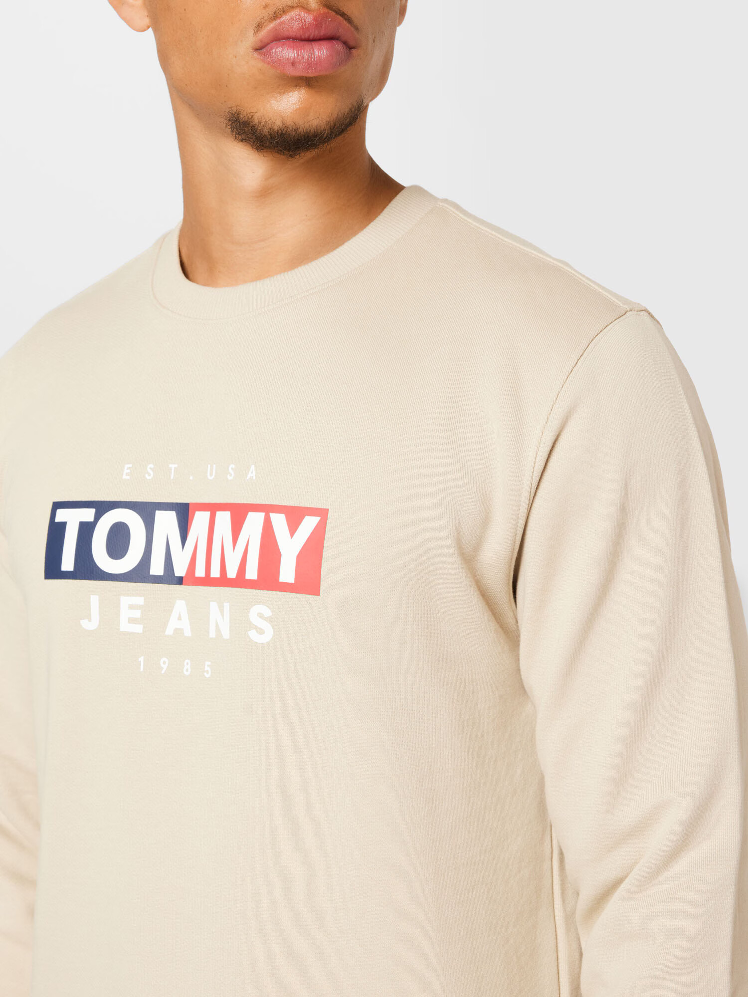 Tommy Jeans Bluză de molton nisipiu / bleumarin / roșu / alb - Pled.ro