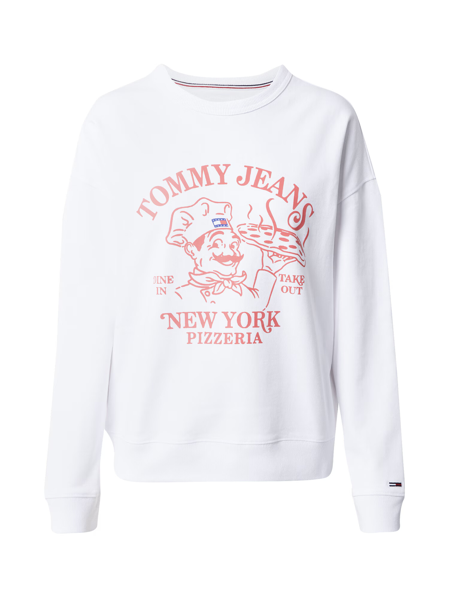 Tommy Jeans Bluză de molton roșu / alb - Pled.ro