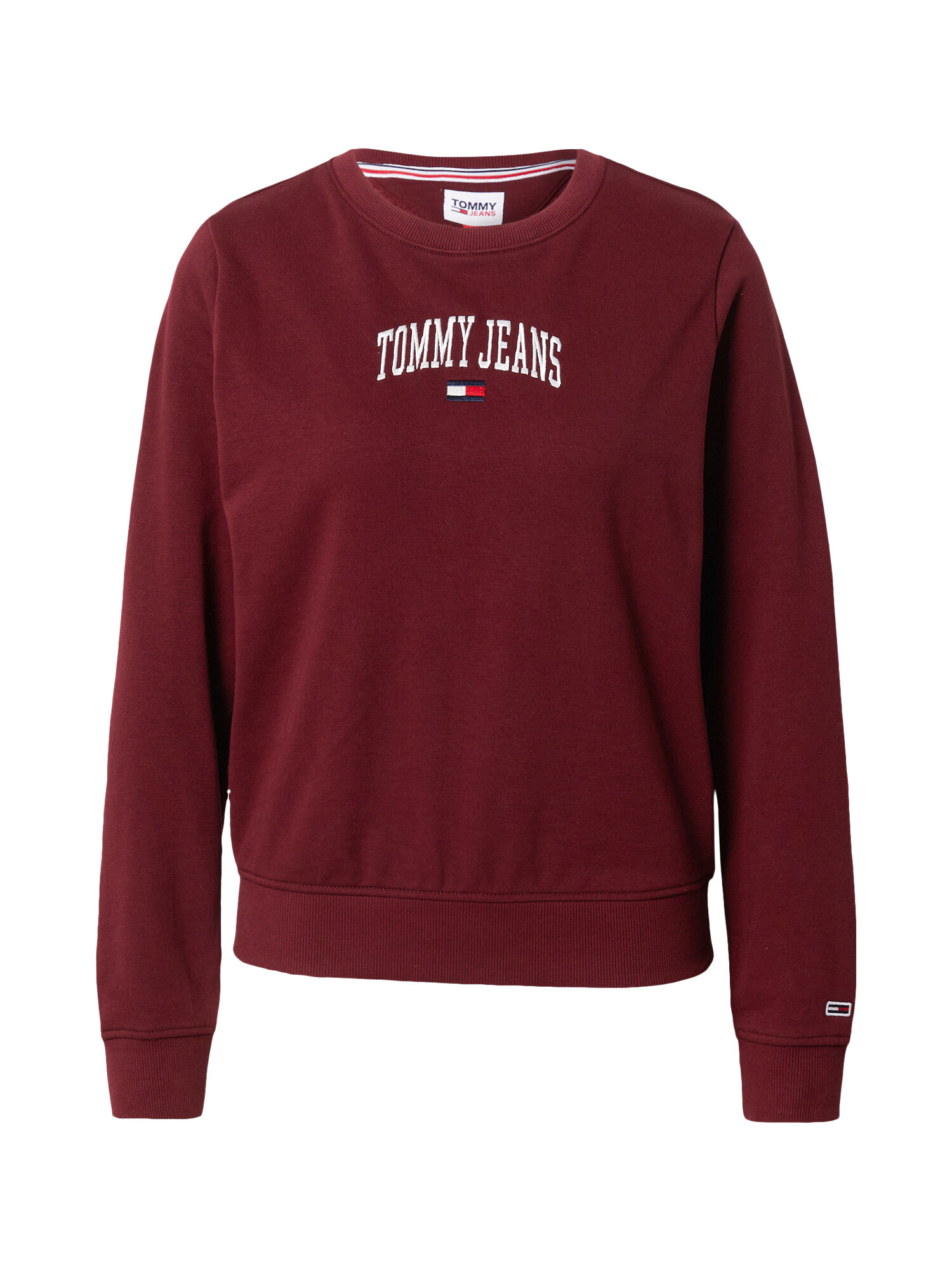 Tommy Jeans Bluză de molton roșu bordeaux / alb - Pled.ro