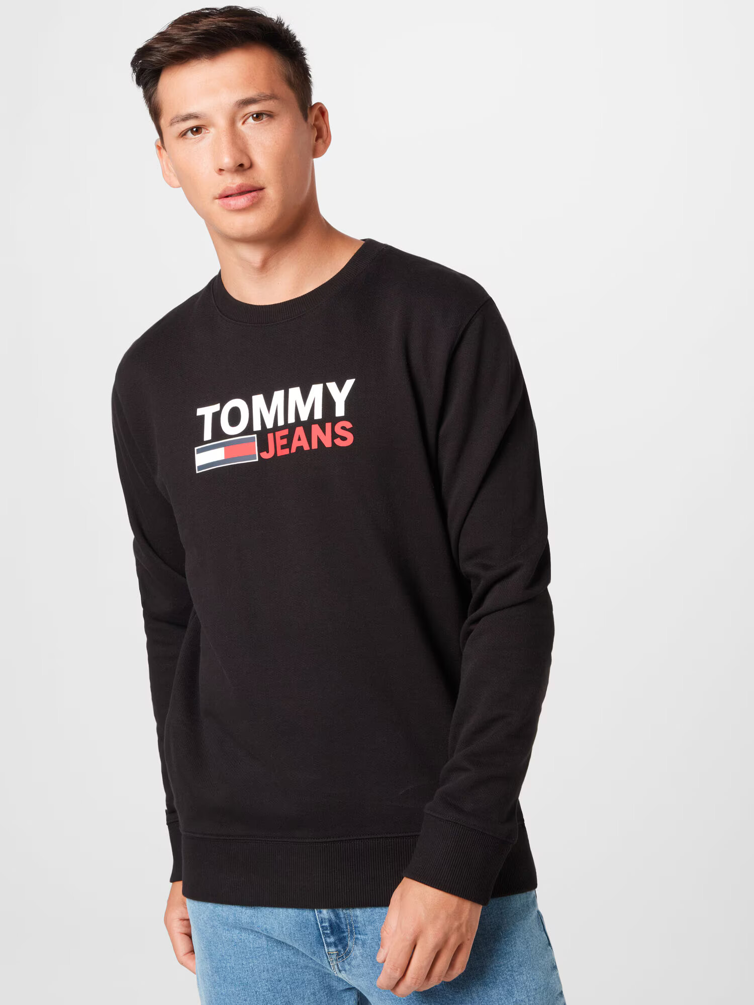 Tommy Jeans Bluză de molton roșu / negru / alb - Pled.ro