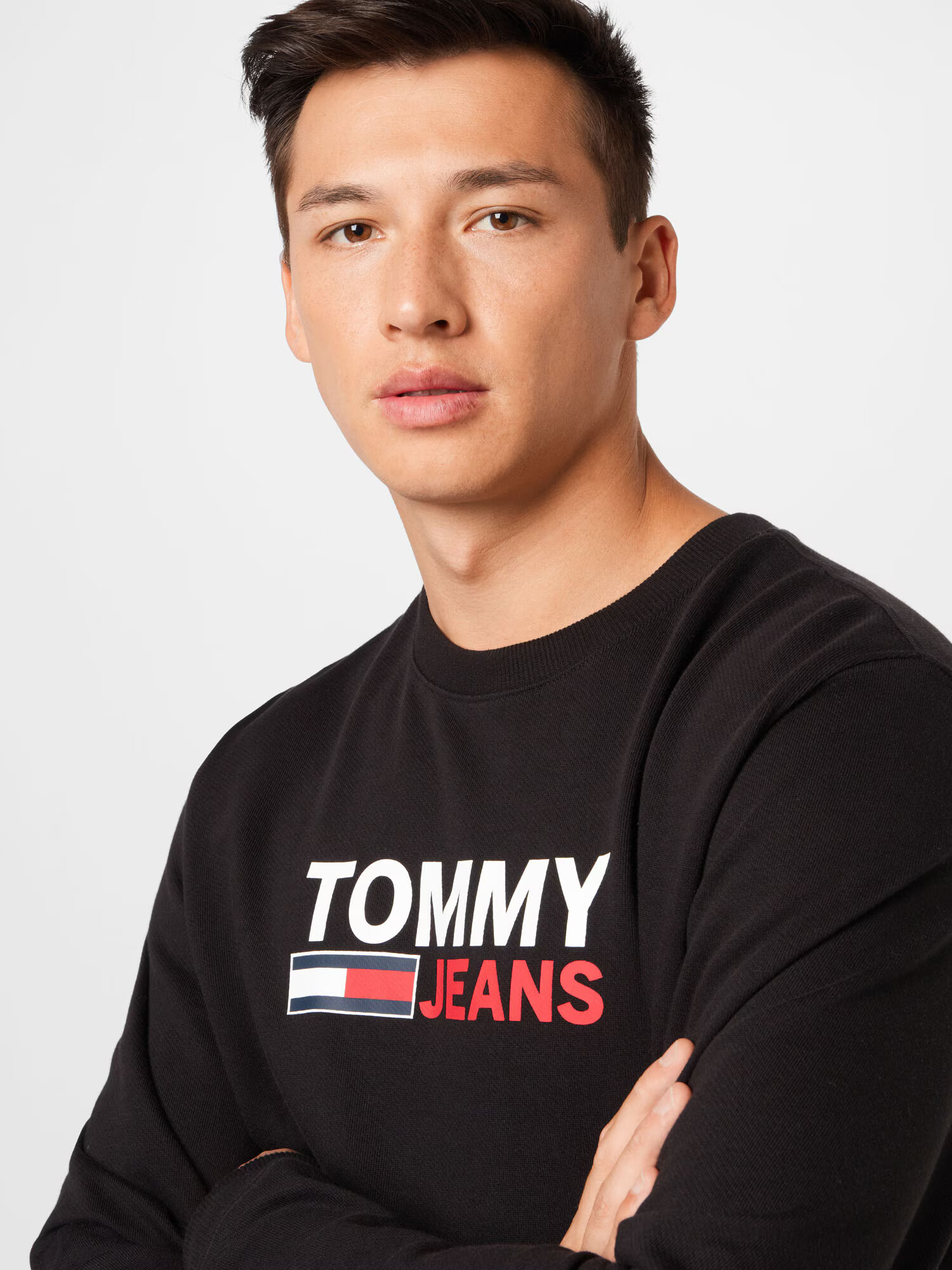 Tommy Jeans Bluză de molton roșu / negru / alb - Pled.ro