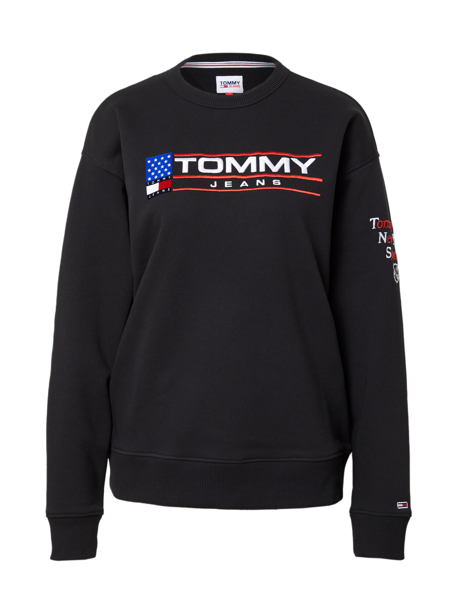 Tommy Jeans Bluză de molton roșu / negru / alb - Pled.ro