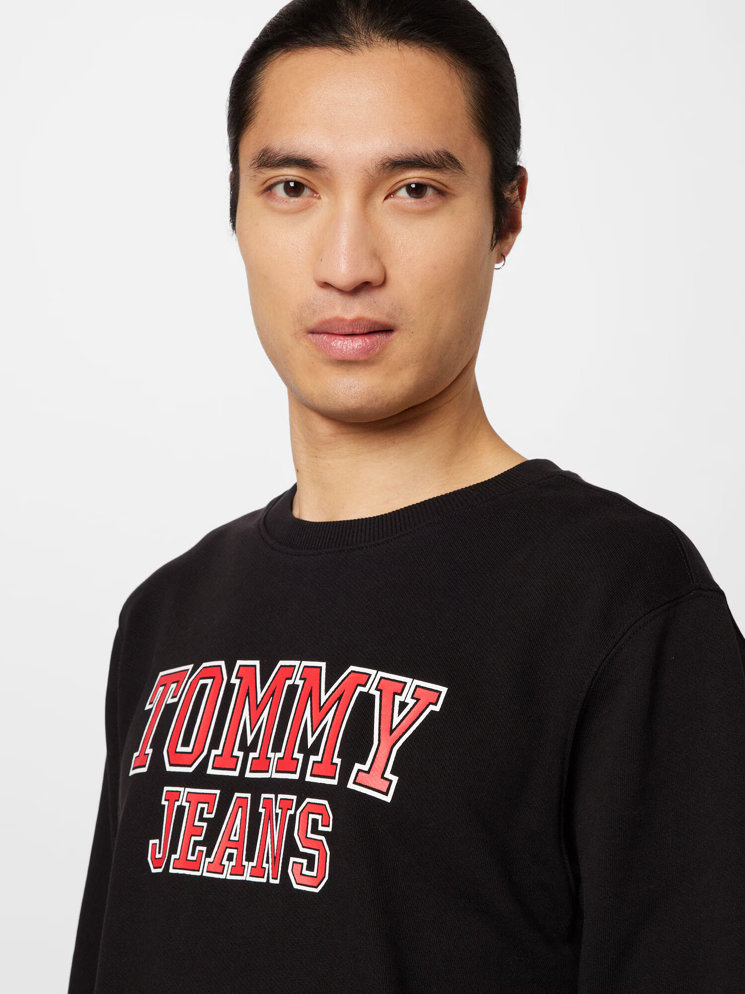 Tommy Jeans Bluză de molton roșu / negru / alb - Pled.ro