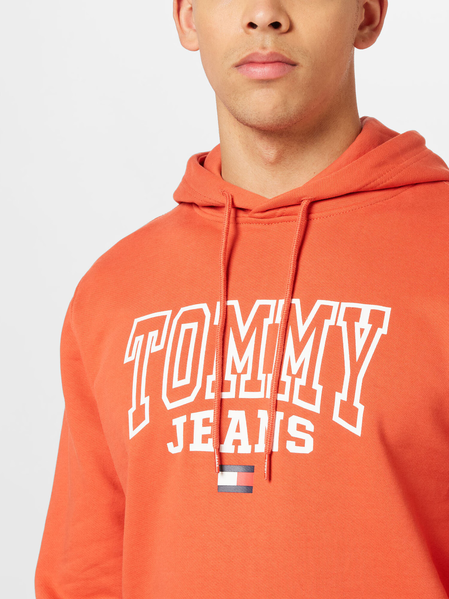 Tommy Jeans Bluză de molton roșu orange / alb - Pled.ro