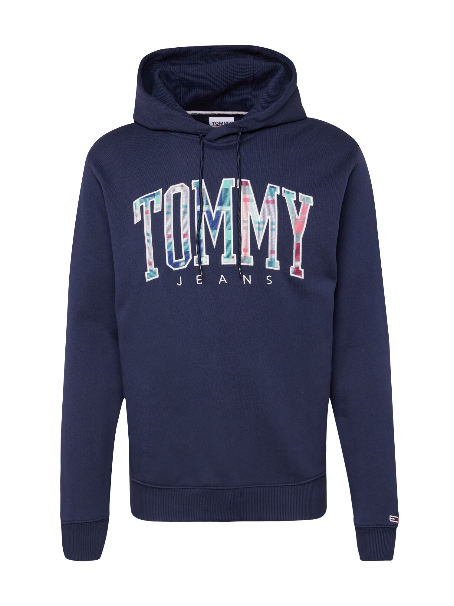 Tommy Jeans Bluză de molton 'Tartan' albastru aqua / albastru închis / mov zmeură / alb - Pled.ro