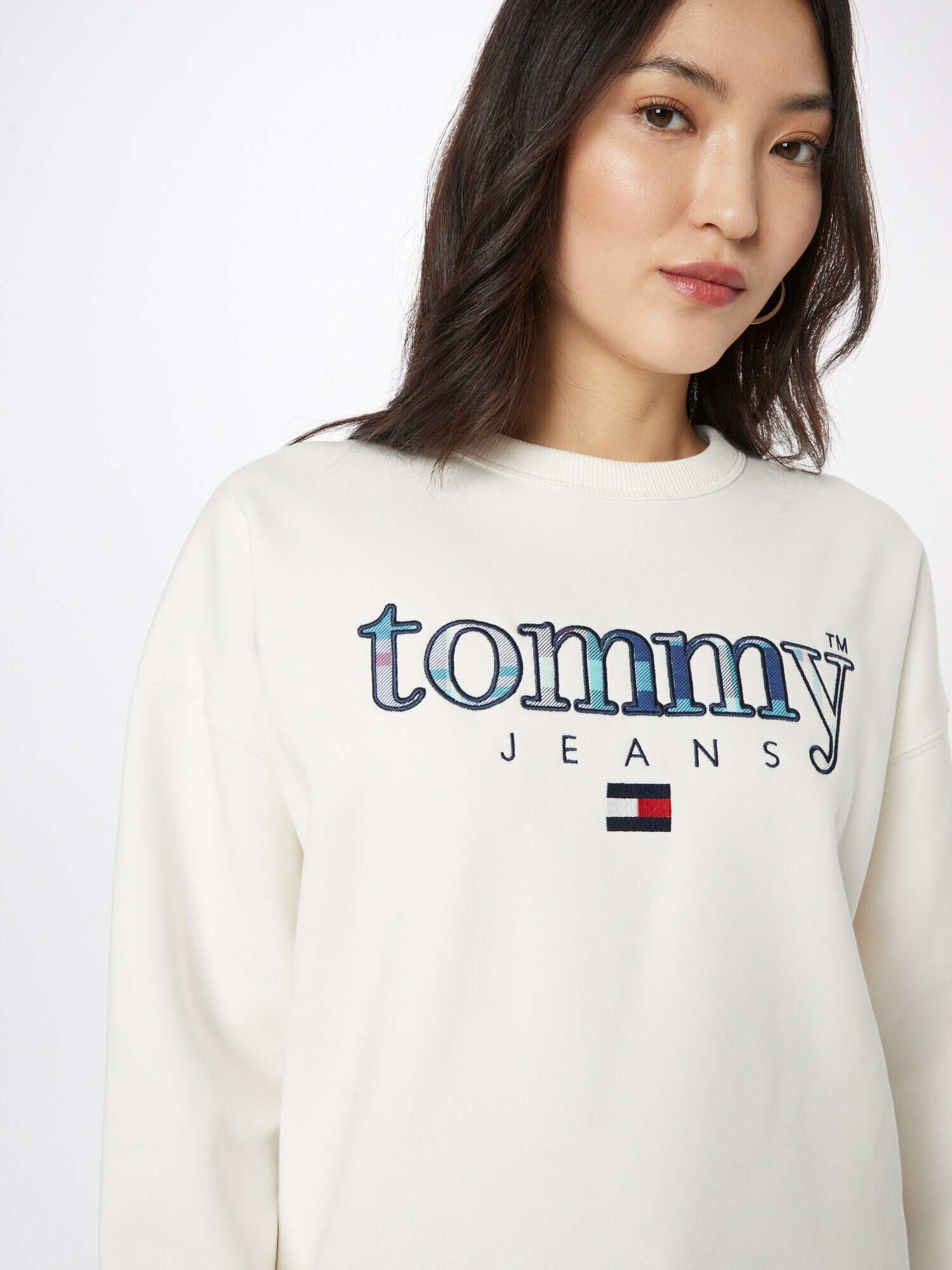 Tommy Jeans Bluză de molton bleumarin / albastru deschis / roșu / alb - Pled.ro