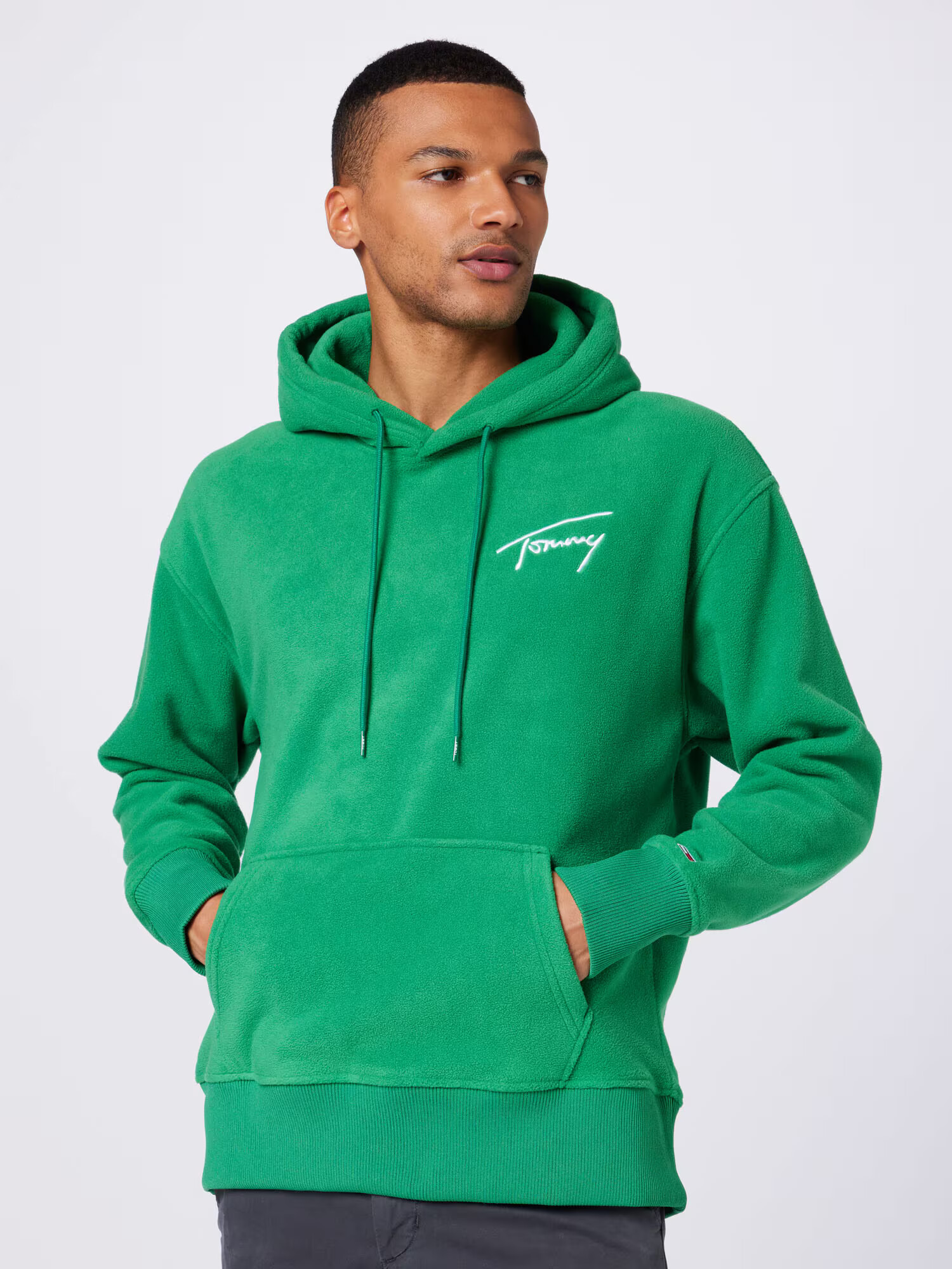 Tommy Jeans Bluză de molton verde / alb - Pled.ro