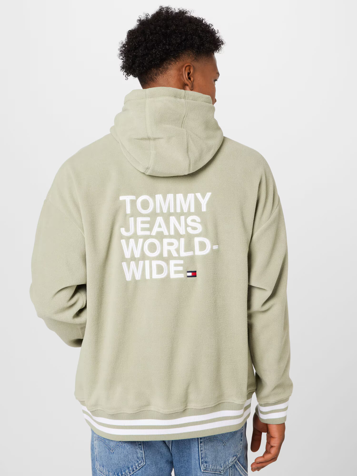 Tommy Jeans Bluză de molton verde măr / alb - Pled.ro