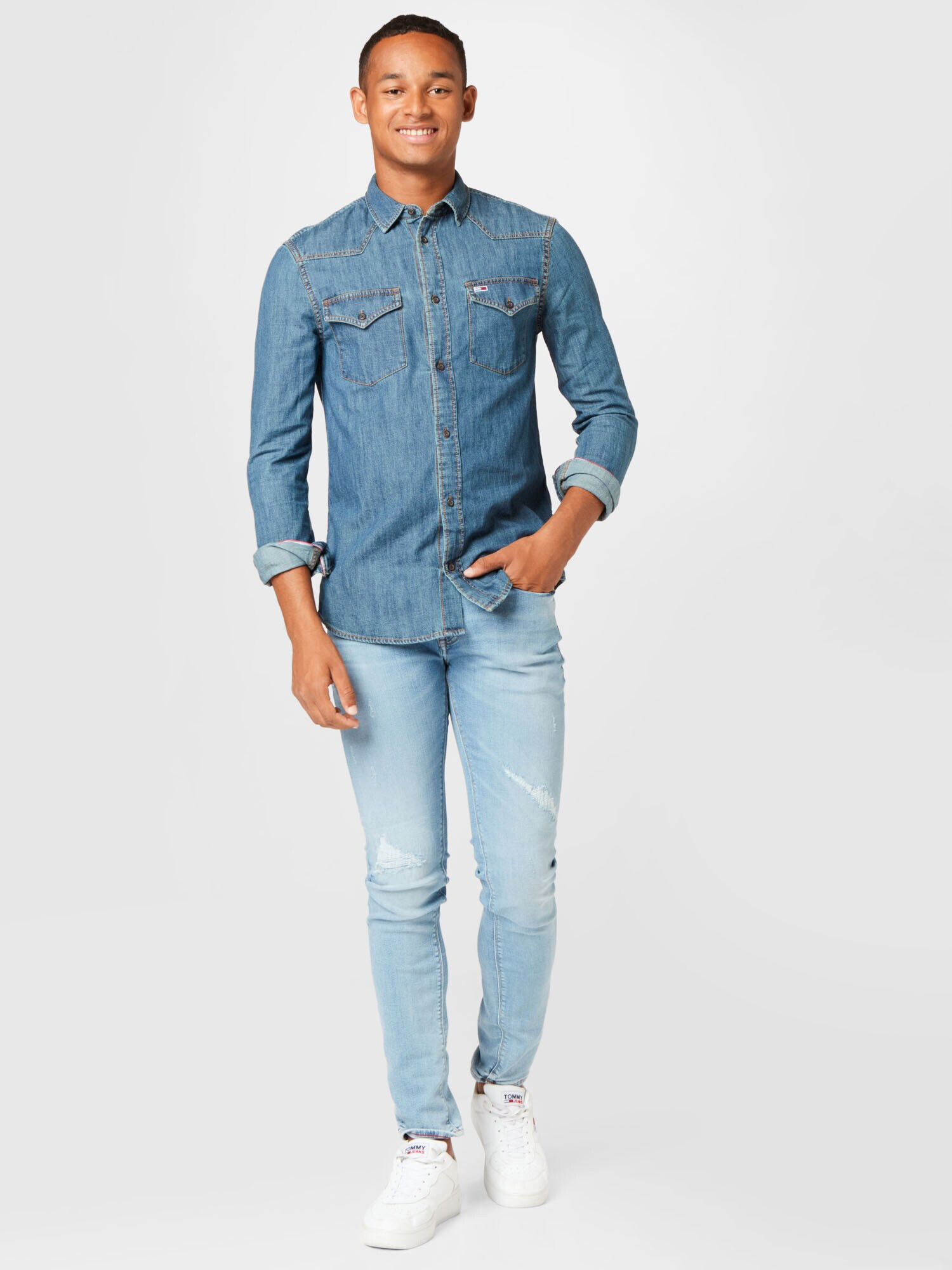 Tommy Jeans Cămașă albastru denim - Pled.ro