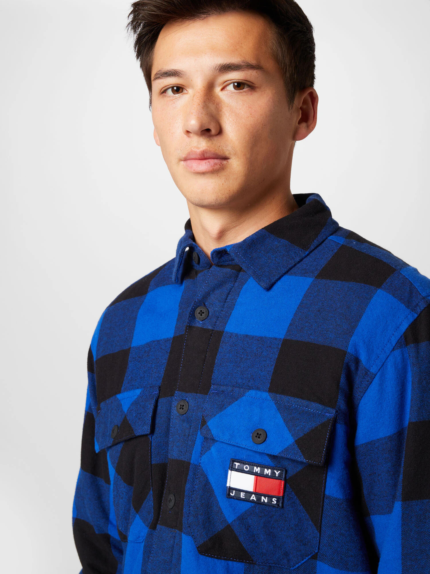 TOMMY HILFIGER Cămașă azuriu / roși aprins / negru / alb - Pled.ro