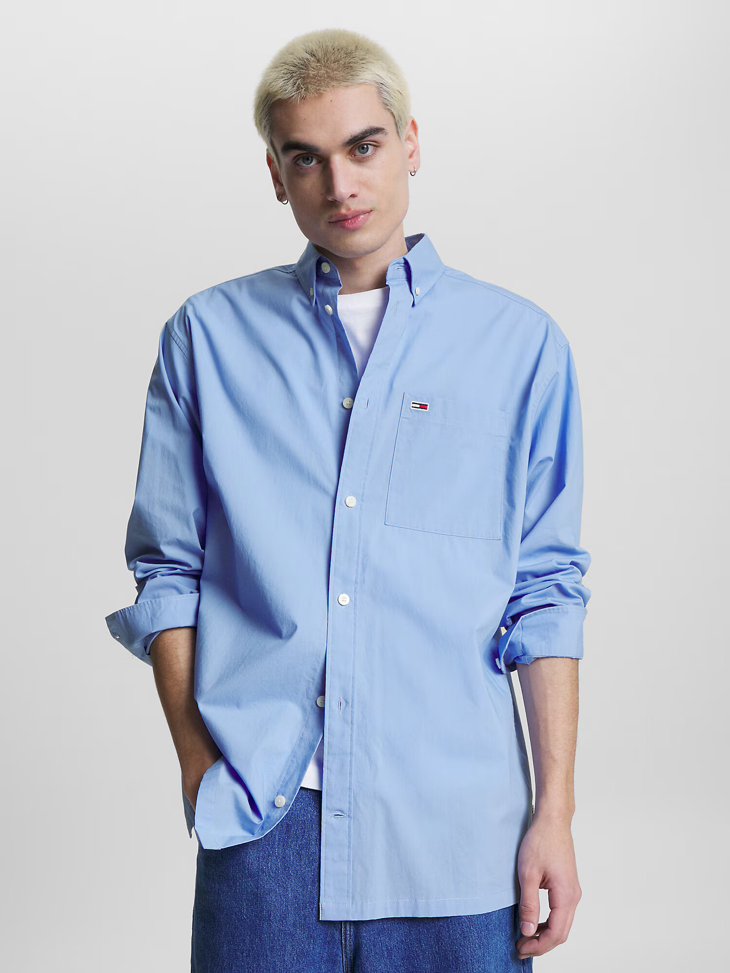 Tommy Jeans Cămașă bleumarin / albastru deschis / roșu / alb - Pled.ro