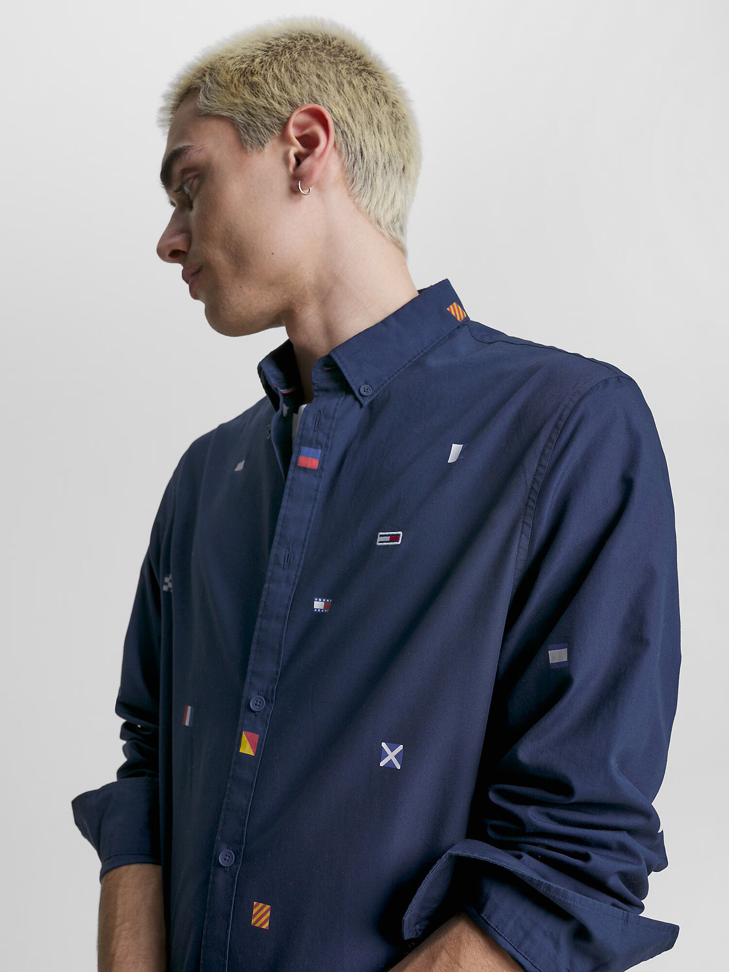 Tommy Jeans Cămașă bleumarin / galben / roșu / alb - Pled.ro