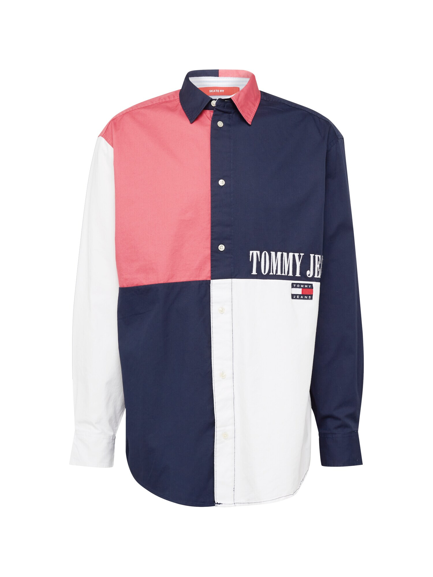 Tommy Jeans Cămașă bleumarin / rosé / alb - Pled.ro