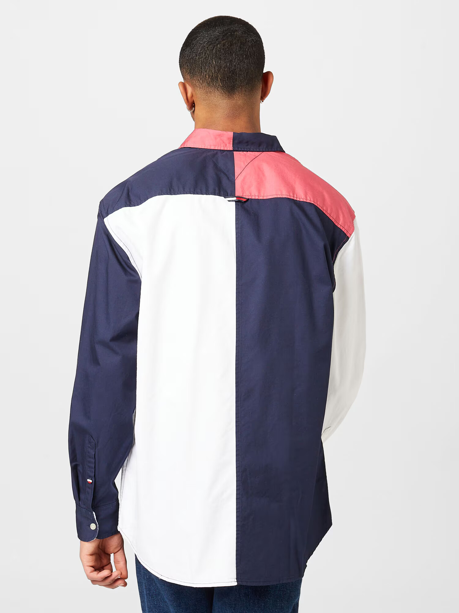 Tommy Jeans Cămașă bleumarin / rosé / alb - Pled.ro