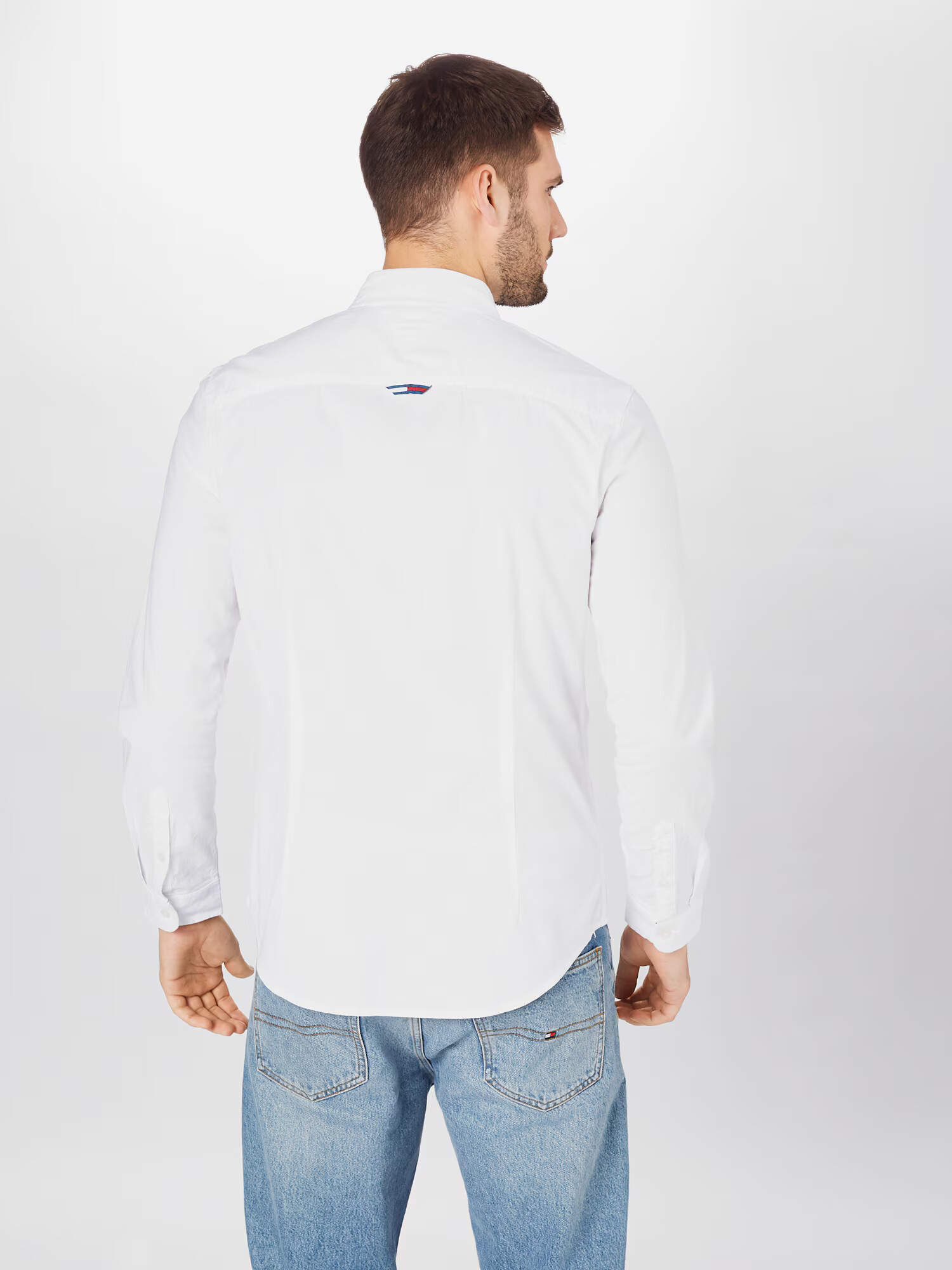 Tommy Jeans Cămașă 'Oxford' bleumarin / roșu deschis / alb - Pled.ro