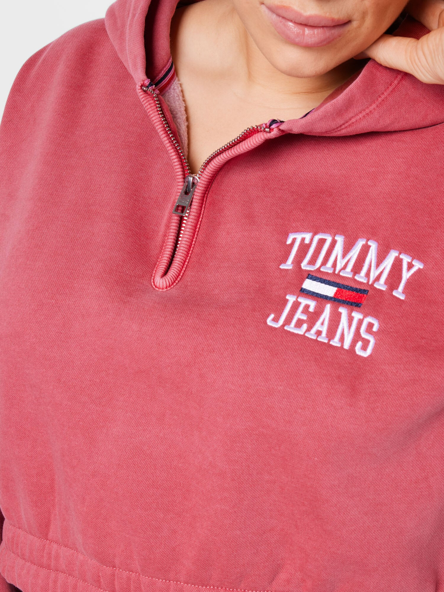 Tommy Jeans Curve Bluză de molton bleumarin / roșu / roșu pepene / alb - Pled.ro