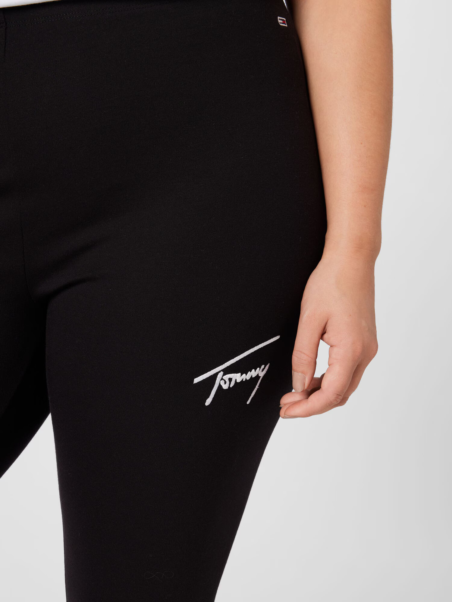 Tommy Jeans Curve Leggings negru / alb - Pled.ro