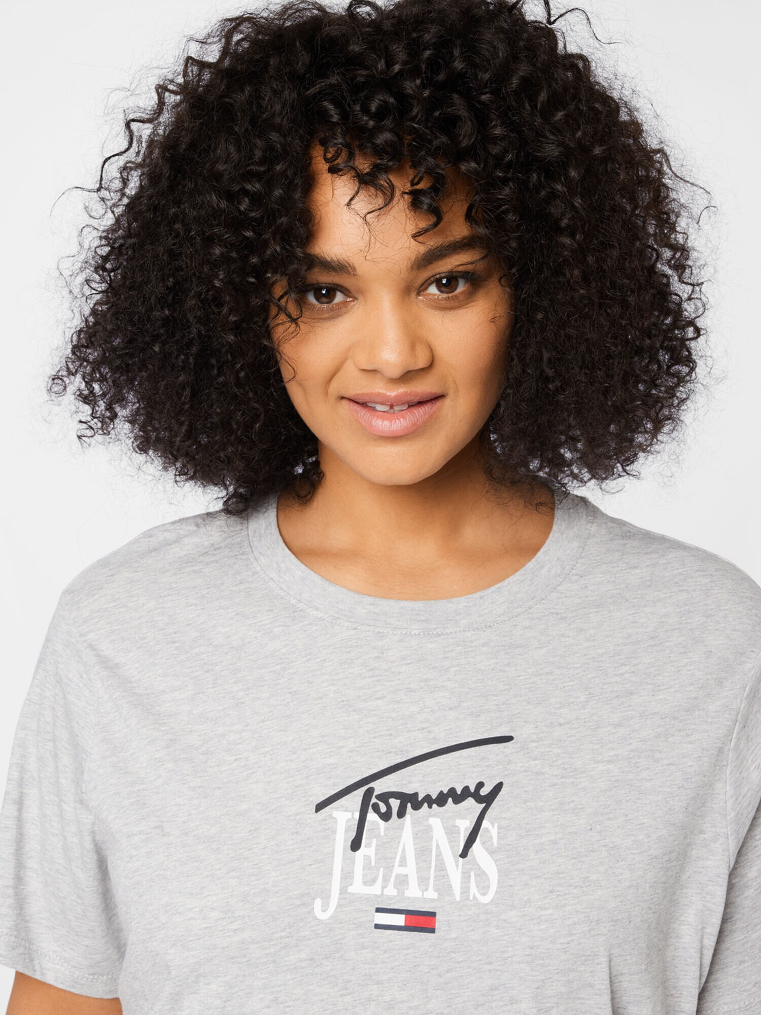 Tommy Jeans Curve Tricou albastru noapte / gri amestecat / roșu / alb - Pled.ro