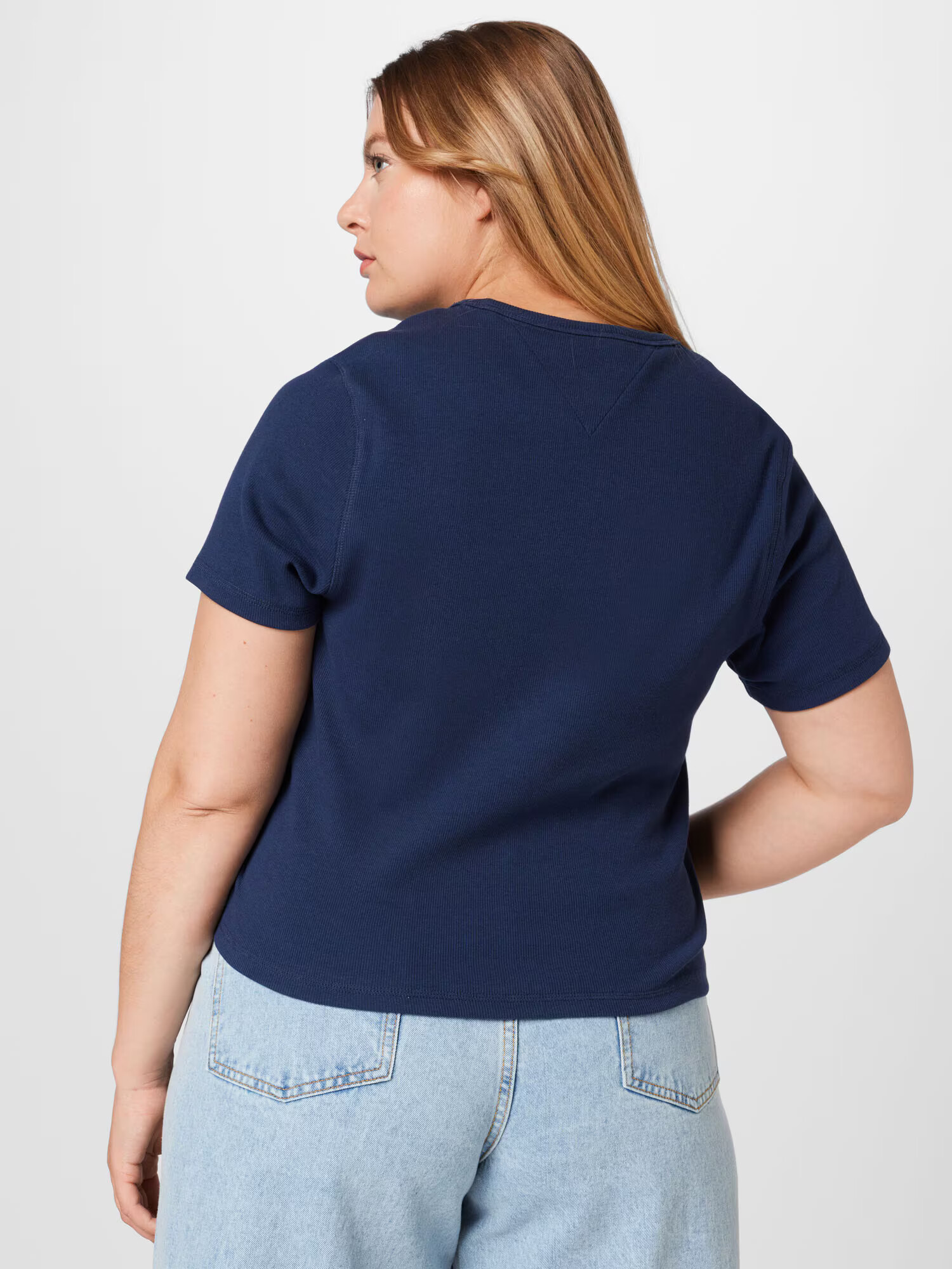 Tommy Jeans Curve Tricou bleumarin / roși aprins / alb - Pled.ro