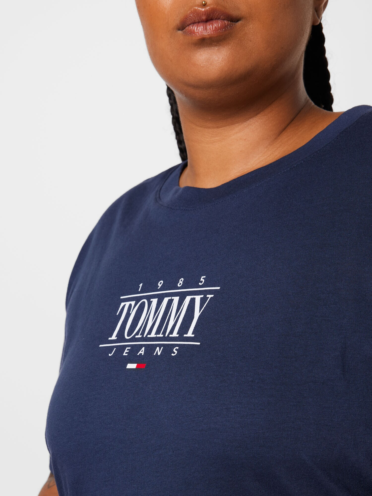 Tommy Jeans Curve Tricou bleumarin / roșu / alb - Pled.ro