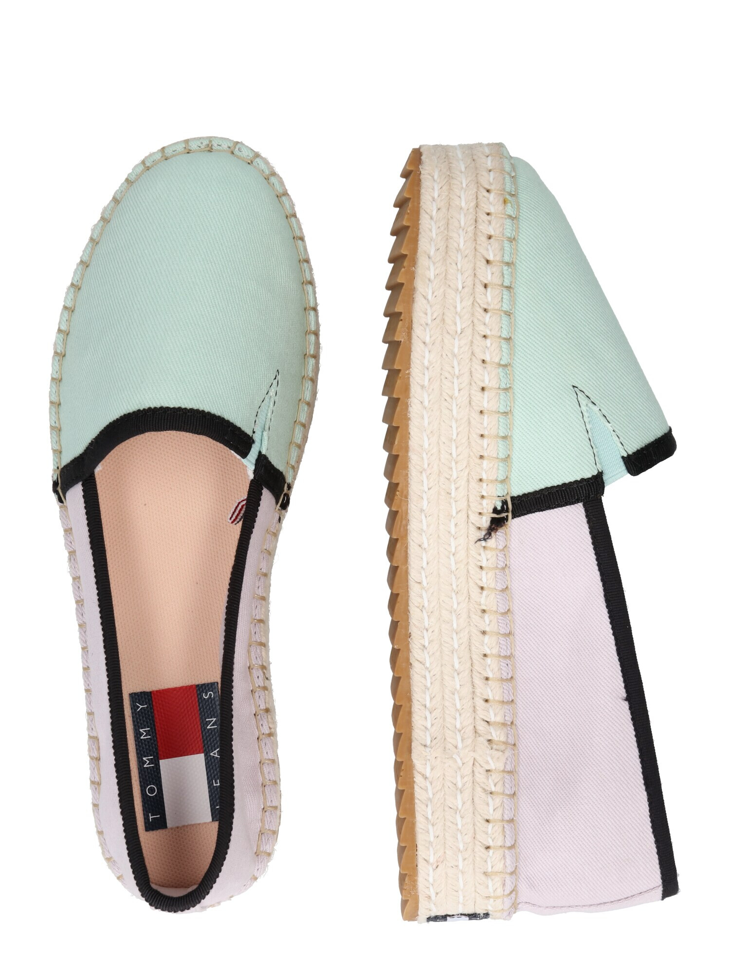 Tommy Jeans Espadrile verde mentă / mov liliachiu / negru - Pled.ro