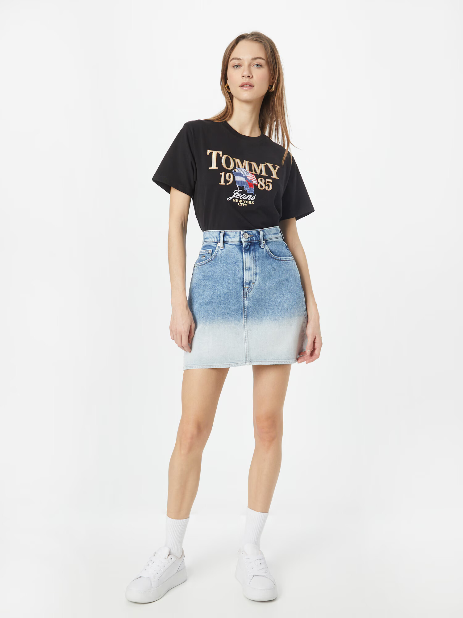 Tommy Jeans Fustă albastru denim / roșu / alb - Pled.ro