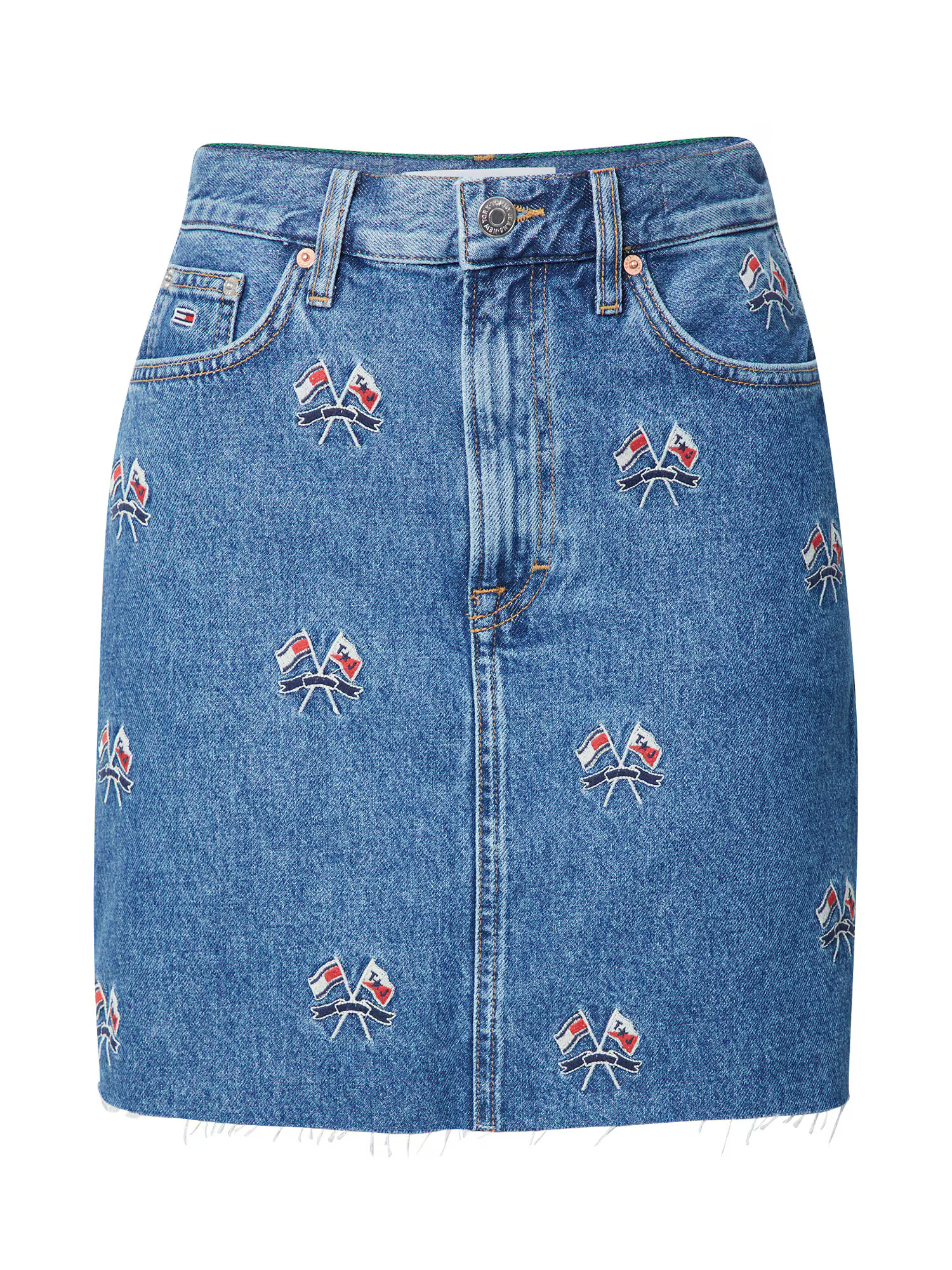 Tommy Jeans Fustă bleumarin / albastru denim / roșu / alb - Pled.ro