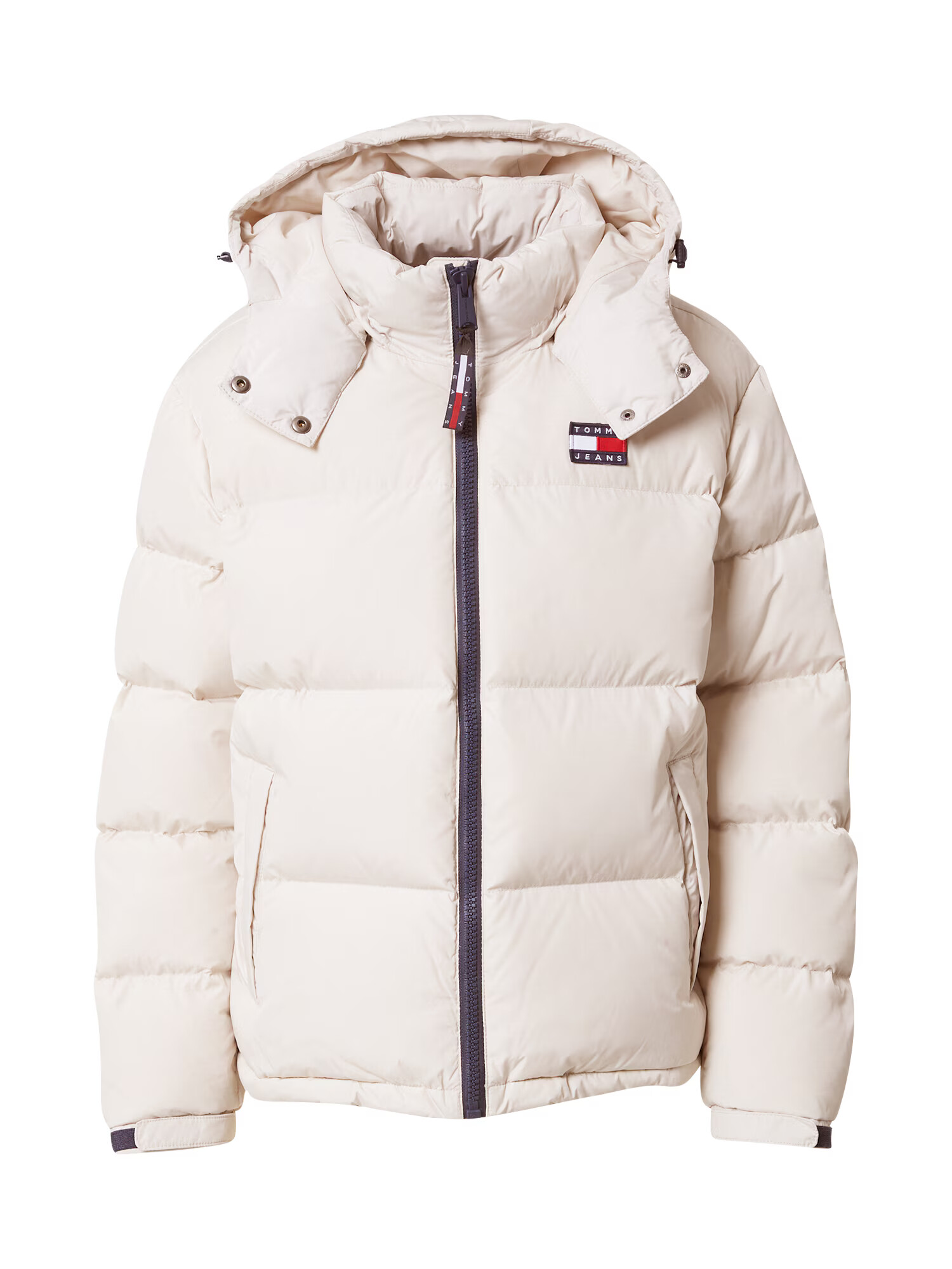 Tommy Jeans Geacă de iarnă 'Alaska' bej / bleumarin / roșu / alb - Pled.ro